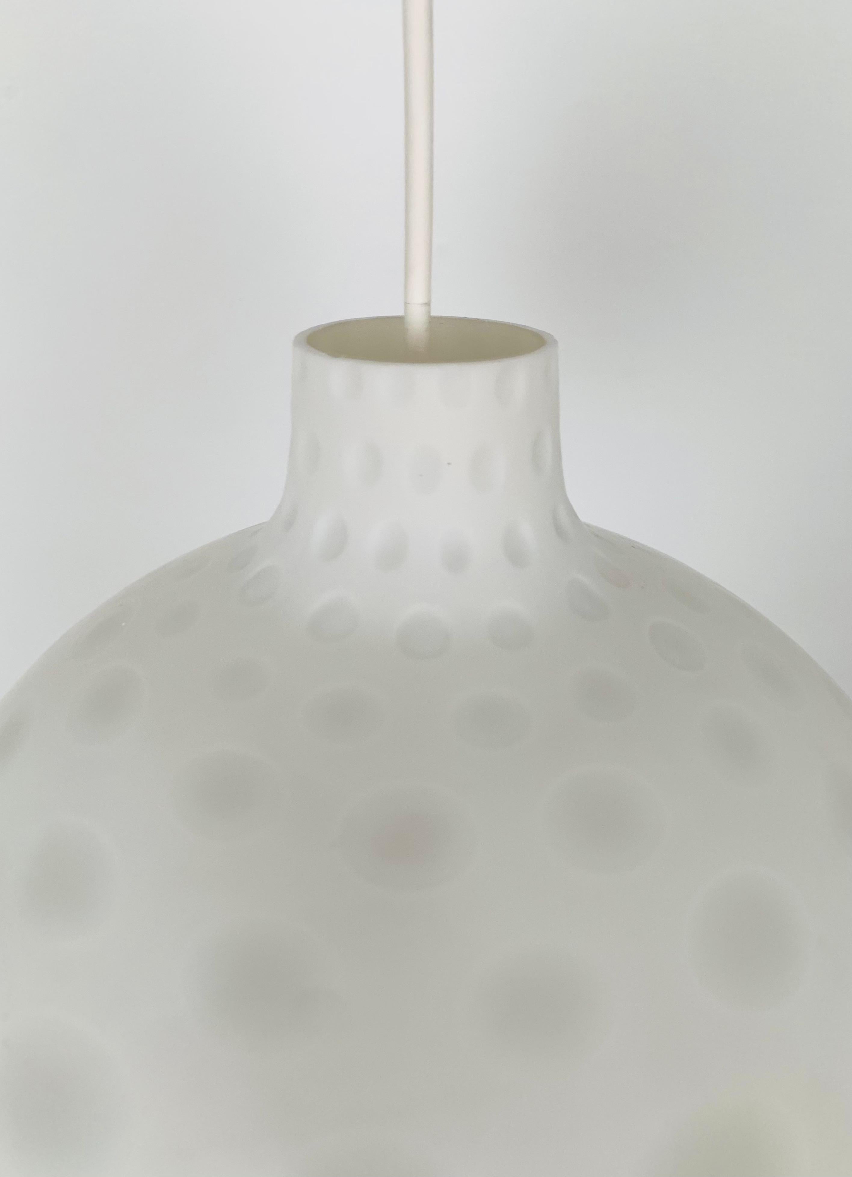 Opaline Glass Set of 2 Opaline Como Pendant Lamps by Aloys Gangkofner for Peill and Putzler For Sale