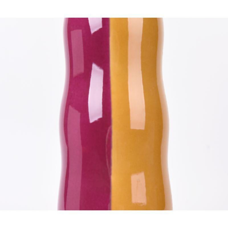 Moderne Ensemble de 2 vases orange et cerisier par WL CERAMICS en vente