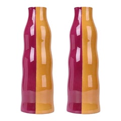 Juego de 2 jarrones naranja y cereza by WL Ceramics