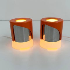 Set of 2 Orange KD24 Table Lamps by Joe Colombo for Kartell, 1960s