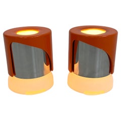 Set of 2 Orange KD24 Table Lamps by Joe Colombo for Kartell, 1960s