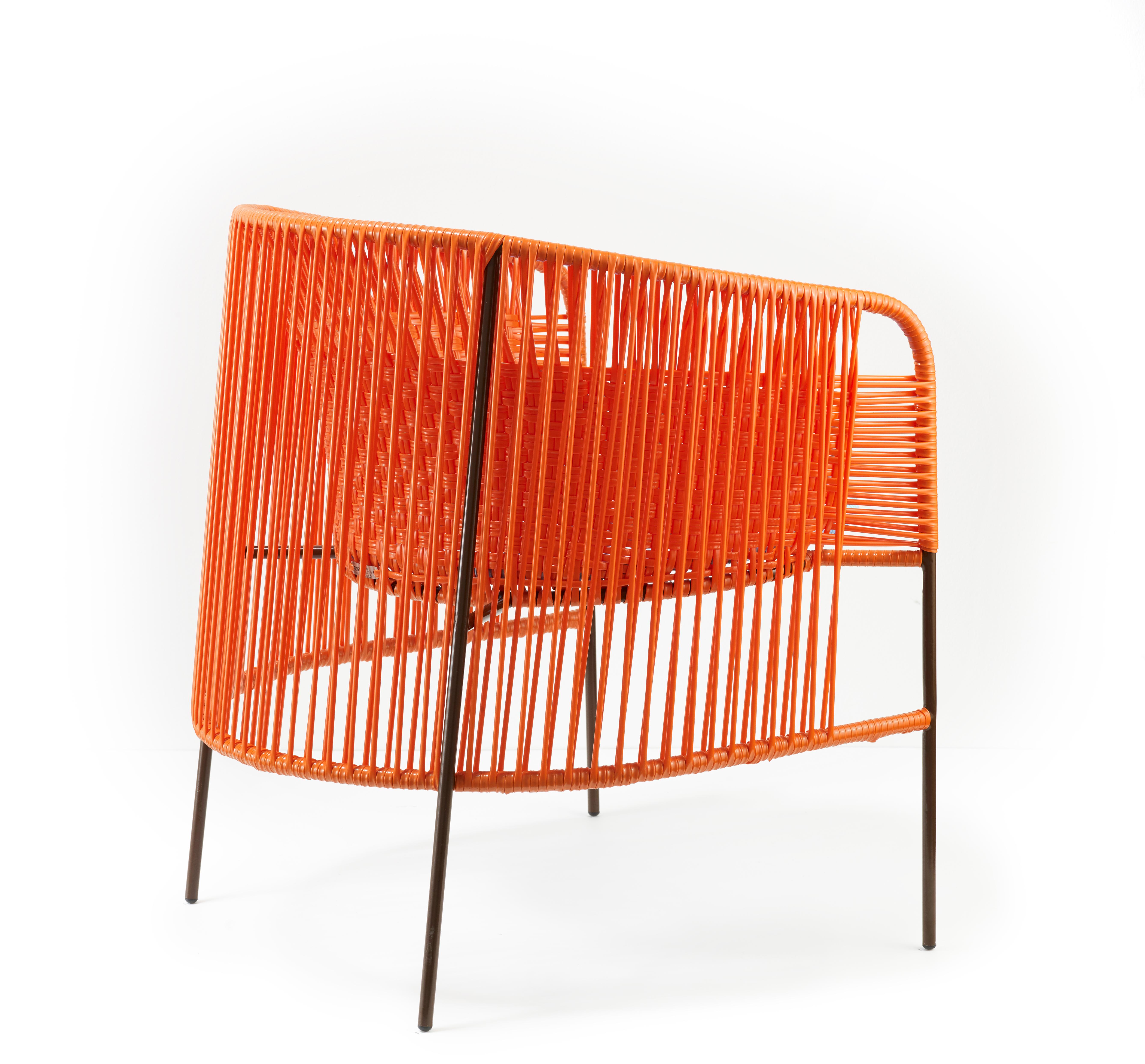 Moderne Ensemble de 2 chaises longues Caribe orange menthe de Sebastian Herkner en vente