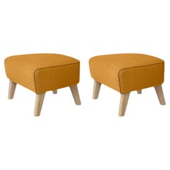 Set of 2 Orange, Natural Oak Raf Simons Vidar 3 My Own Chair Footstool by Lassen