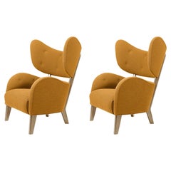 2er-Set Orange Raf Simons Vidar 3 Eiche Natur My Own Lounge Chair by Lassen