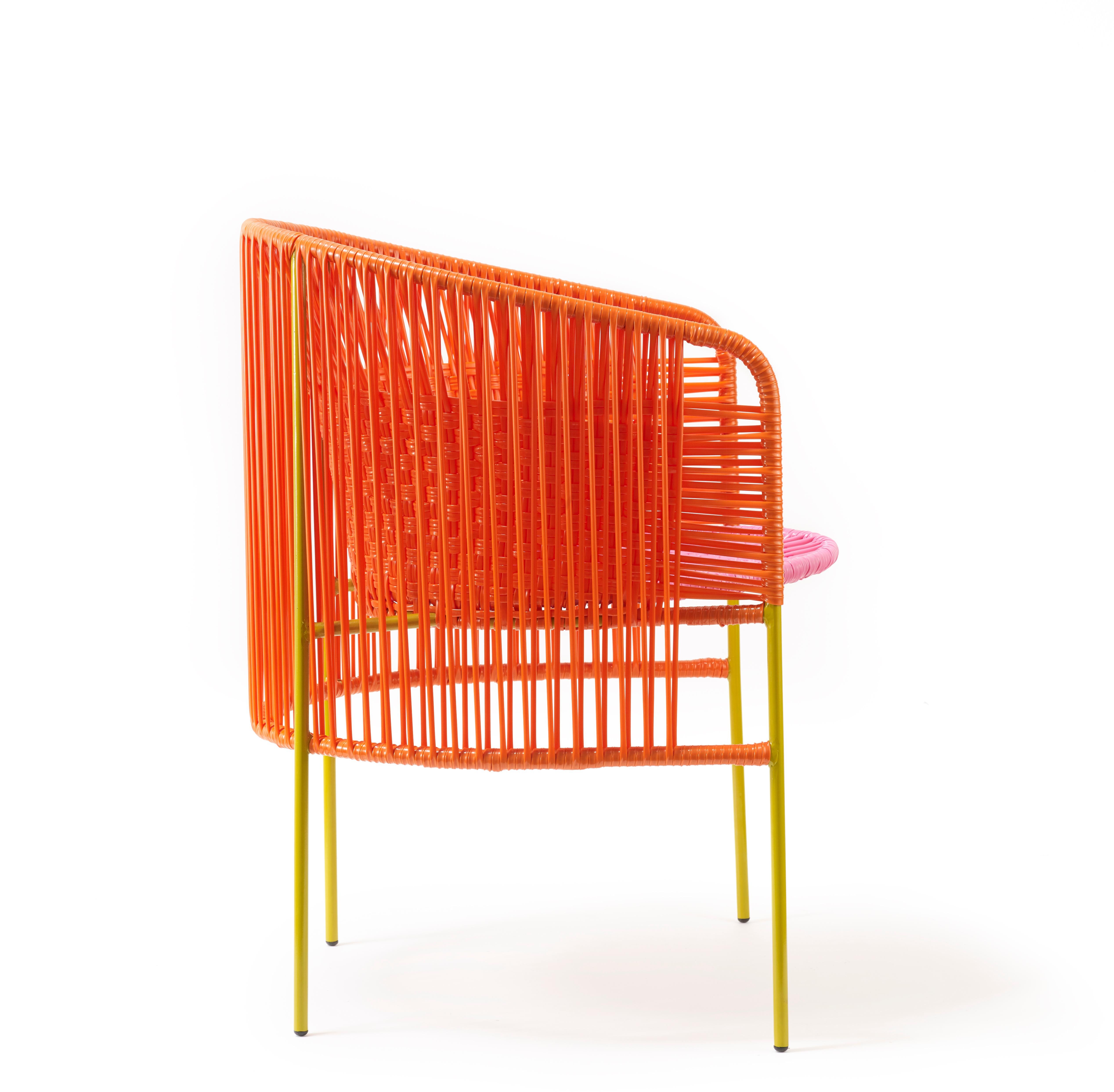 German Set of 2 Orange Rose Caribe Dining Chair by Sebastian Herkner For Sale