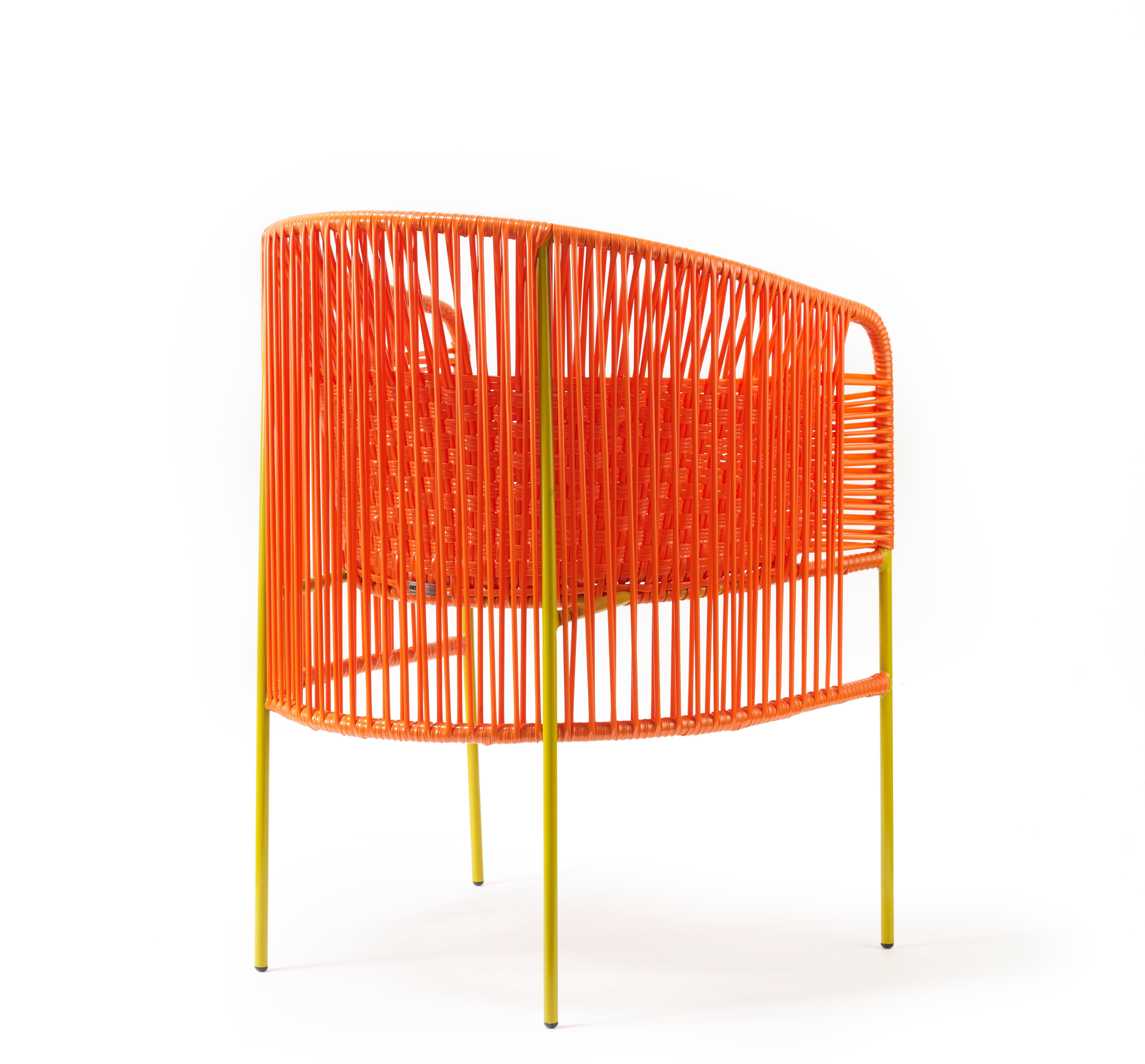 Powder-Coated Set of 2 Orange Rose Caribe Dining Chair by Sebastian Herkner For Sale
