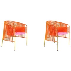 Set di 2 sedie da salotto Caribe Orange Rose di Sebastian Herkner