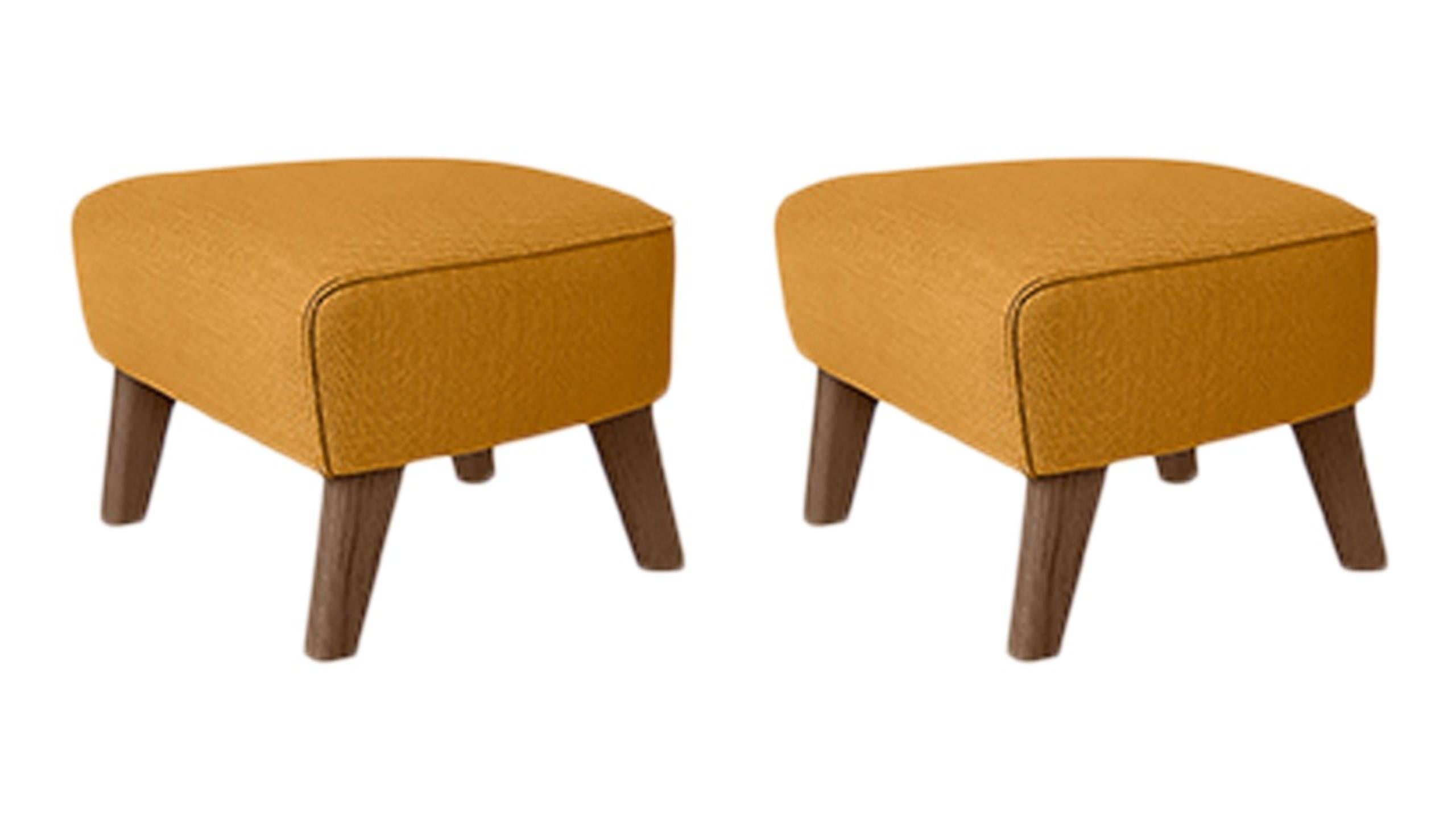 Set of 2 orange, Smoked Oak Raf Simons Vidar 3 My Own chair footstool by Lassen
Dimensions: w 56 x d 58 x h 40 cm 
Materials: Textile
Also Available: Other colors available.

The My Own Chair footstool has been designed in the same spirit as