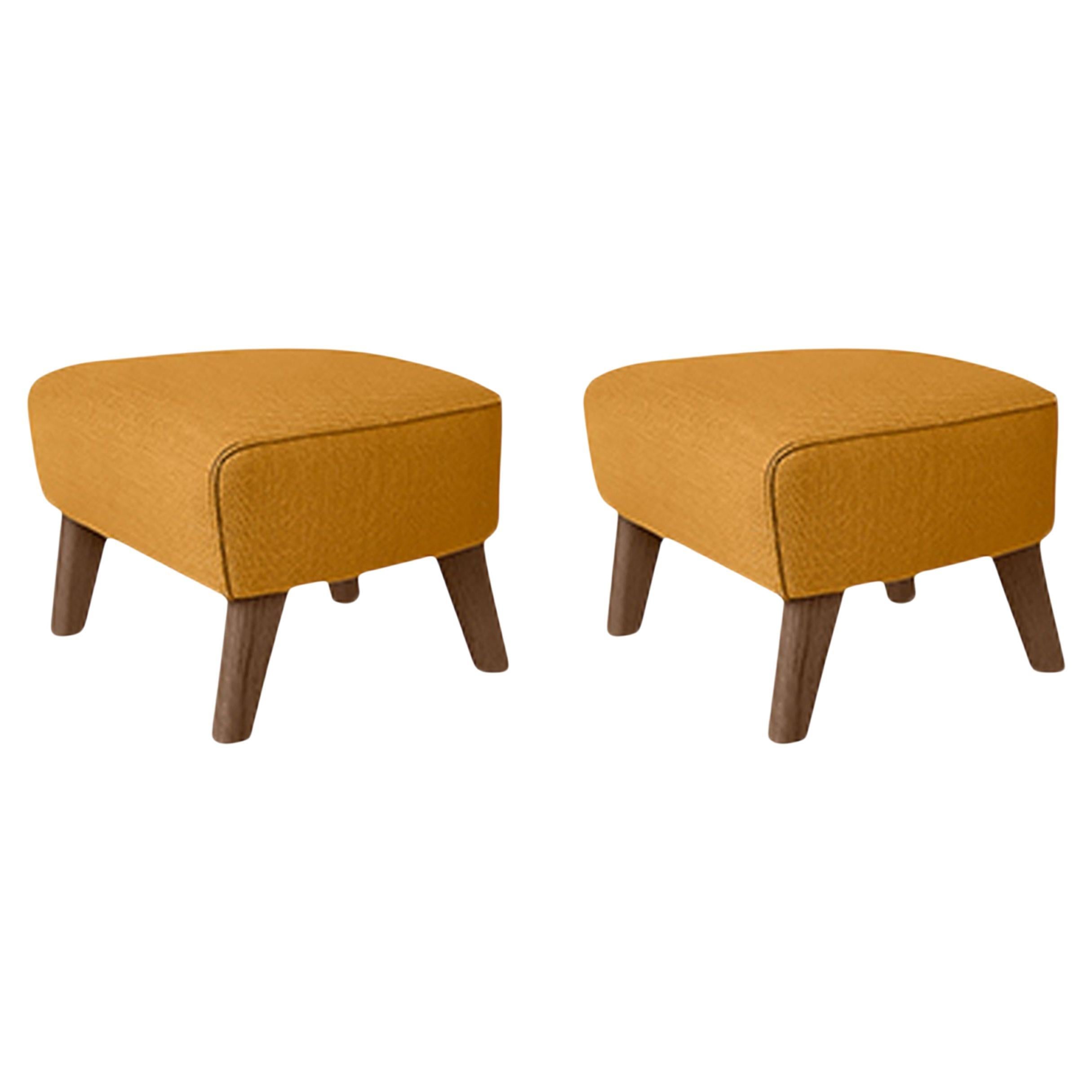 Set of 2 Orange, Smoked Oak Raf Simons Vidar 3 My Own Chair Footstool by Lassen For Sale