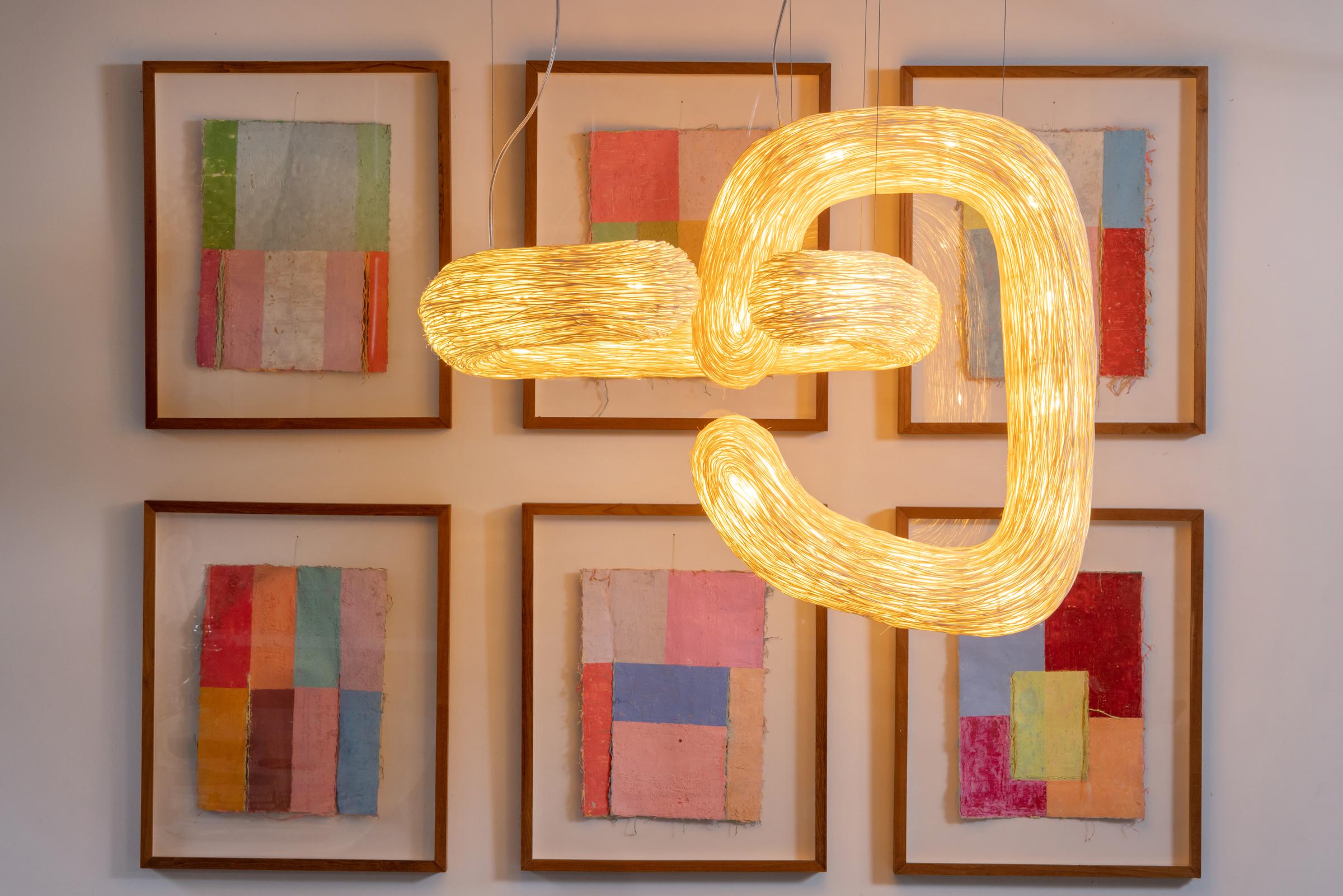 Thai Set of 2 Orbette Pendant Lights by Ango – Sculptural Handwoven Rattan Lighting For Sale