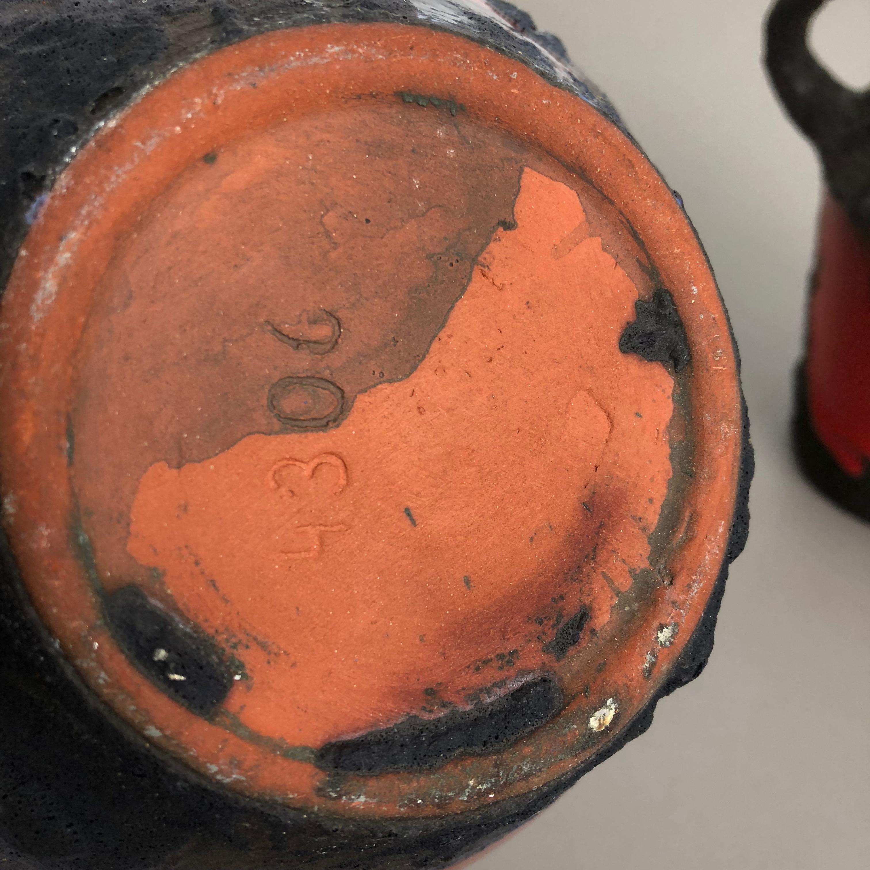 Juego de 2 jarrones de cerámica Studio Pottery originales de 1970 de Marei Ceramics, Alemania en venta 8