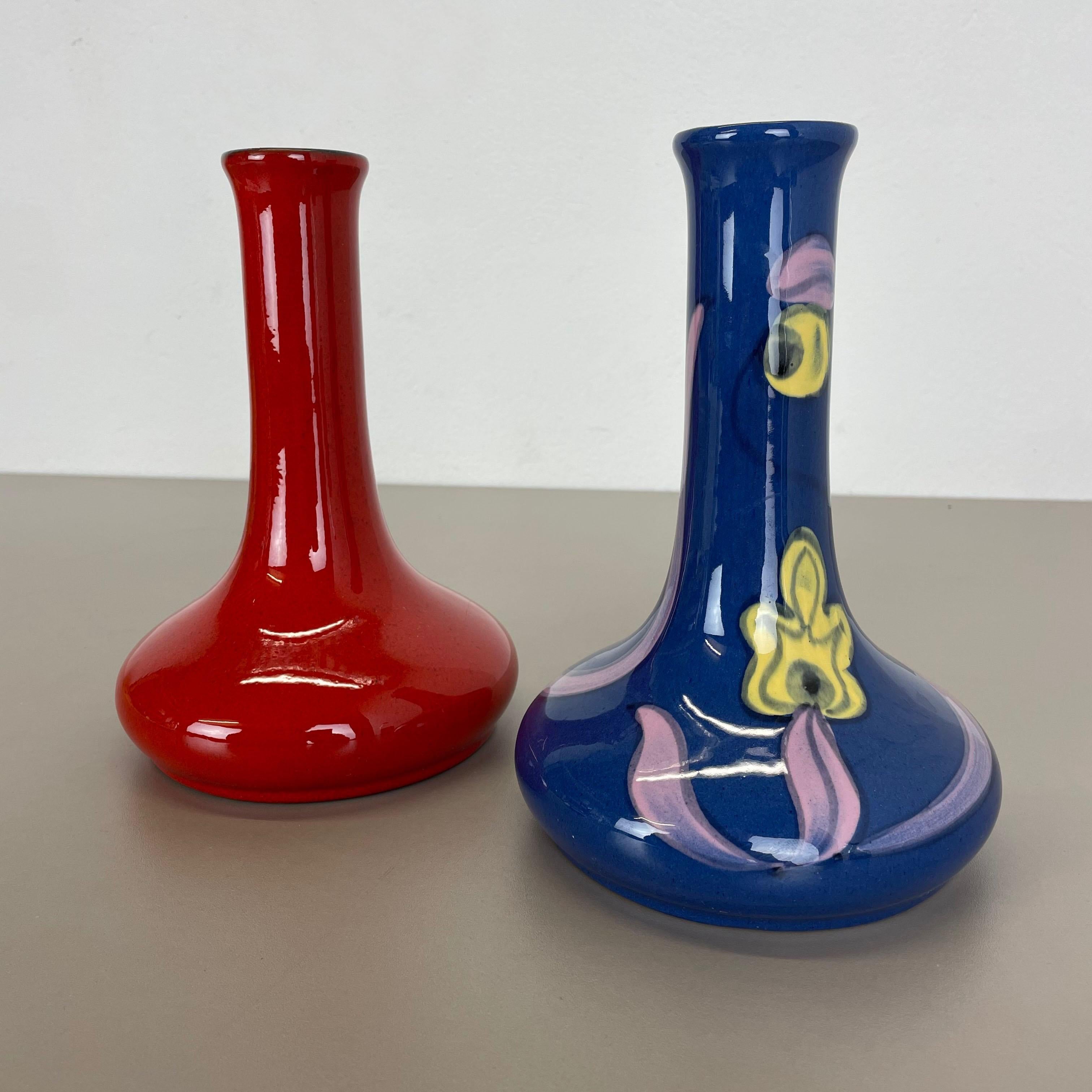 Set of 2 Original 1970 Ceramic Studio Pottery Vase by Marei Ceramics, Germany For Sale 12