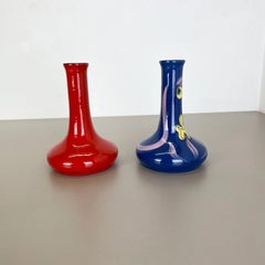 Set of 2 Original 1970 Ceramic Studio Pottery Vase by Marei Ceramics, Germany