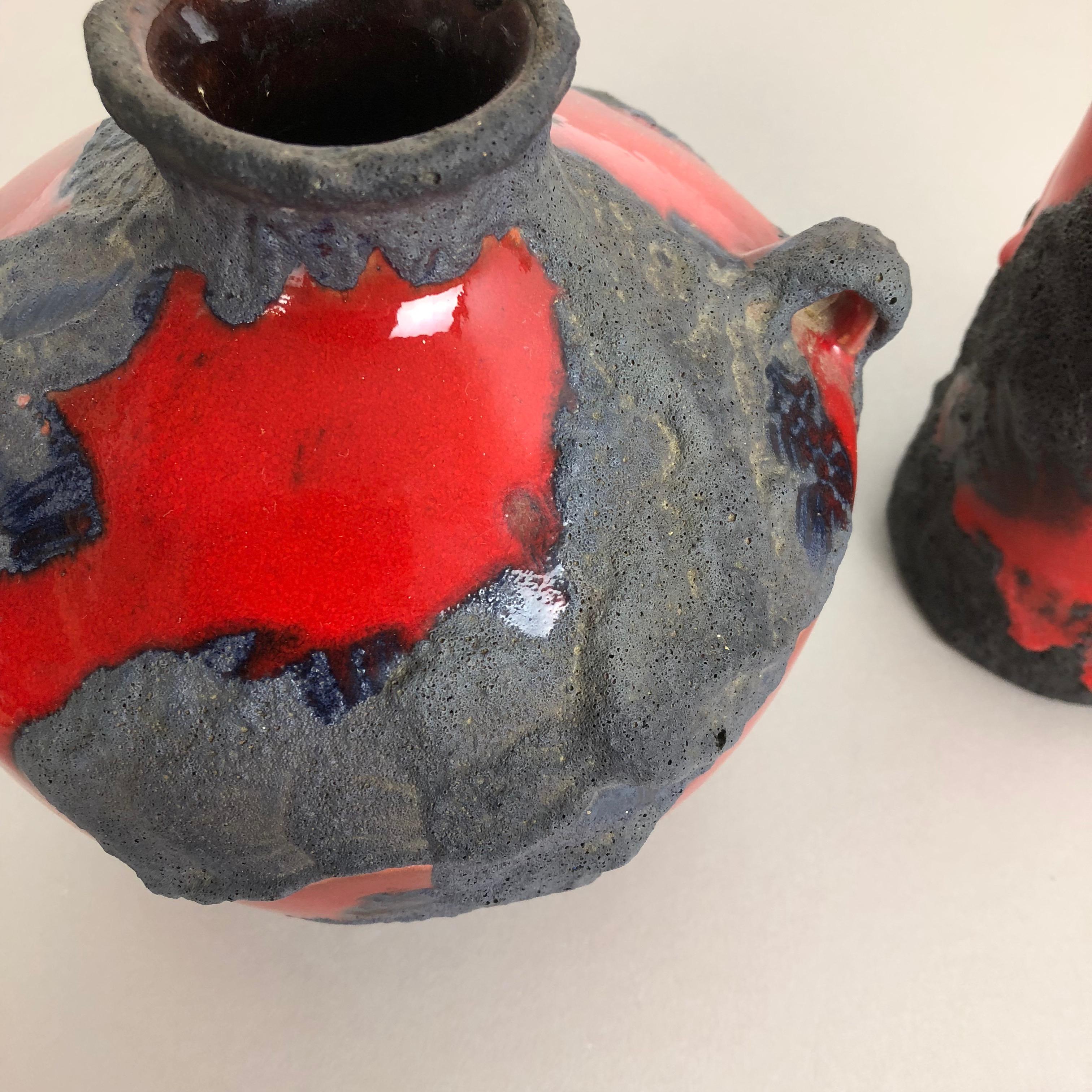Juego de 2 jarrones de cerámica Studio Pottery originales de 1970 de Marei Ceramics, Alemania siglo XX en venta