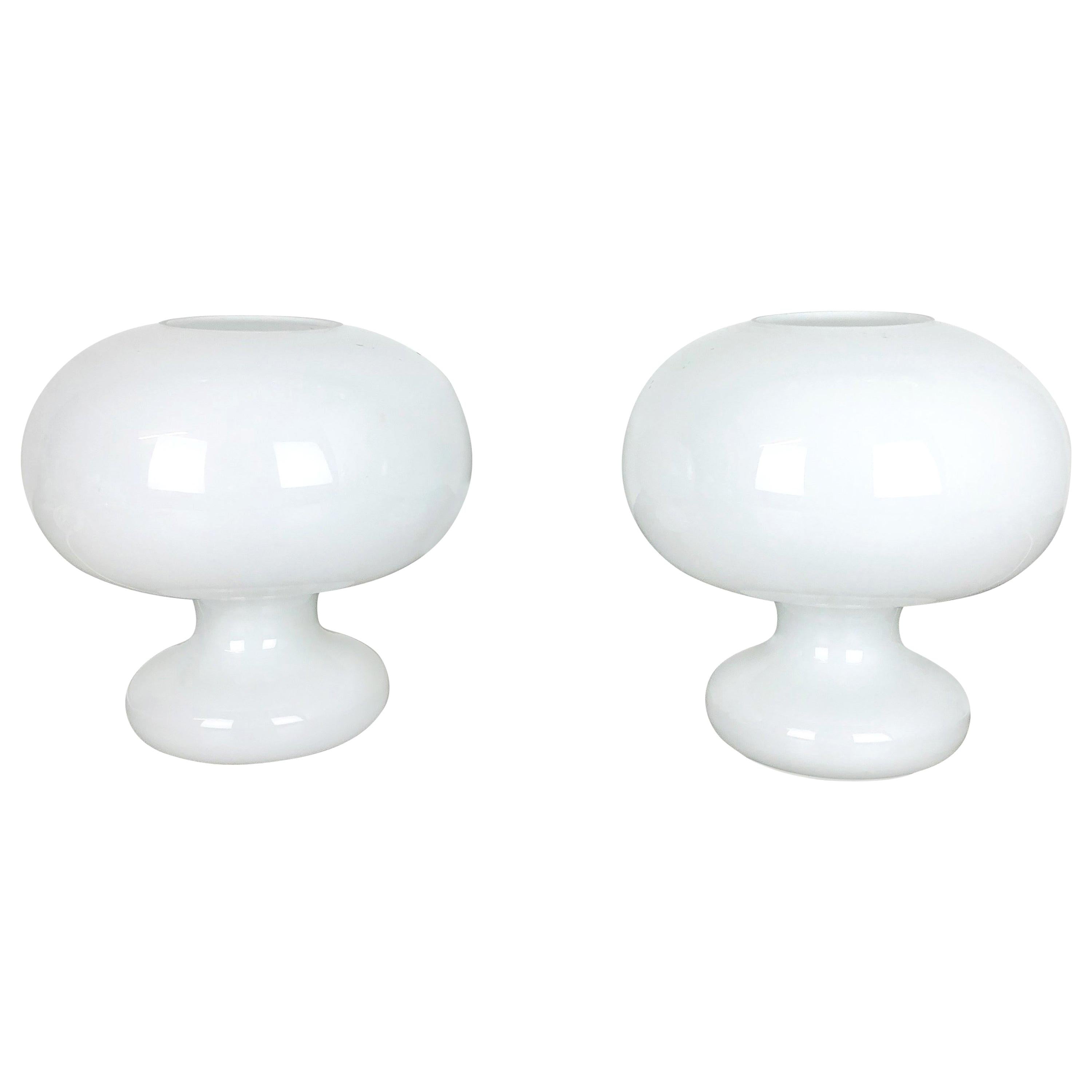 Set of 2 Original 1970s Glass "MUSHROOM" Table Light by Cosack Lights, Germany For Sale