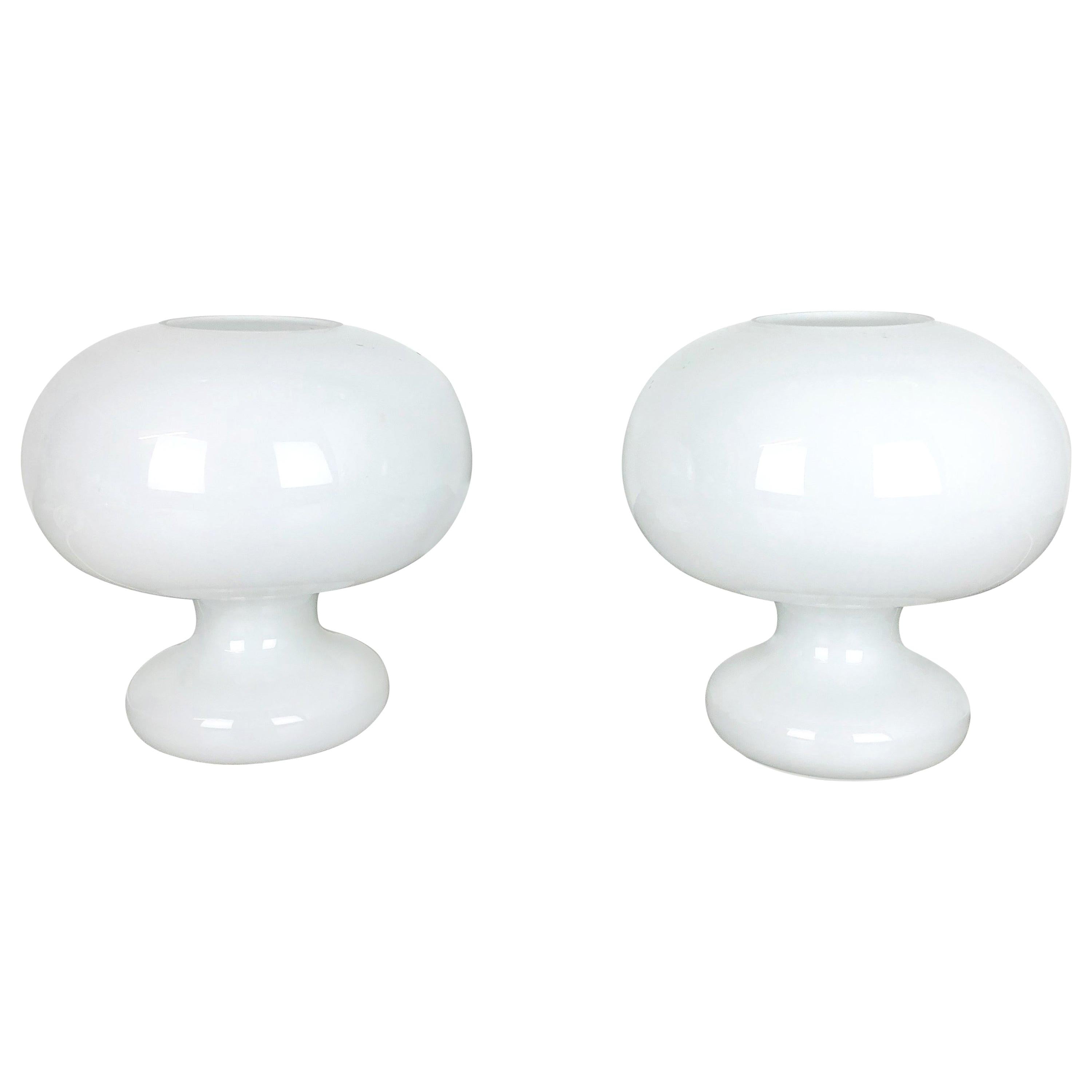 Ensemble de 2 lampes de bureau originales en verre «MUSHROOM » des années 1970 par Cosack Lights, Allemagne