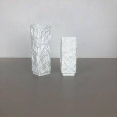 2er-Set Original 1970er OP Art Biskuitporzellanvase von AK Kaiser, Deutschland