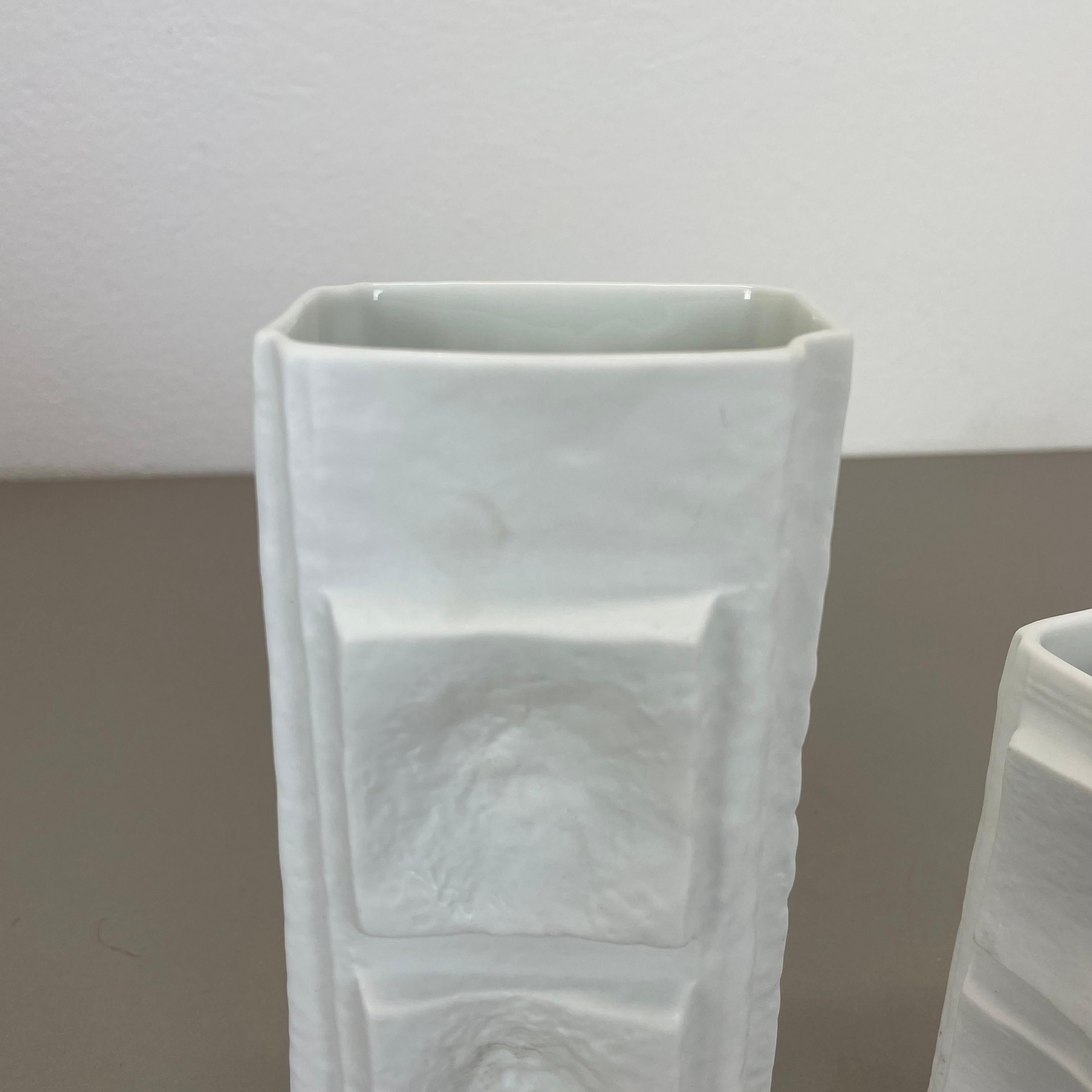 Set di 2 vasi Op Art originali degli anni '70 di Martin Freyer per Rosenthal, Germania, anni '70 in vendita 3