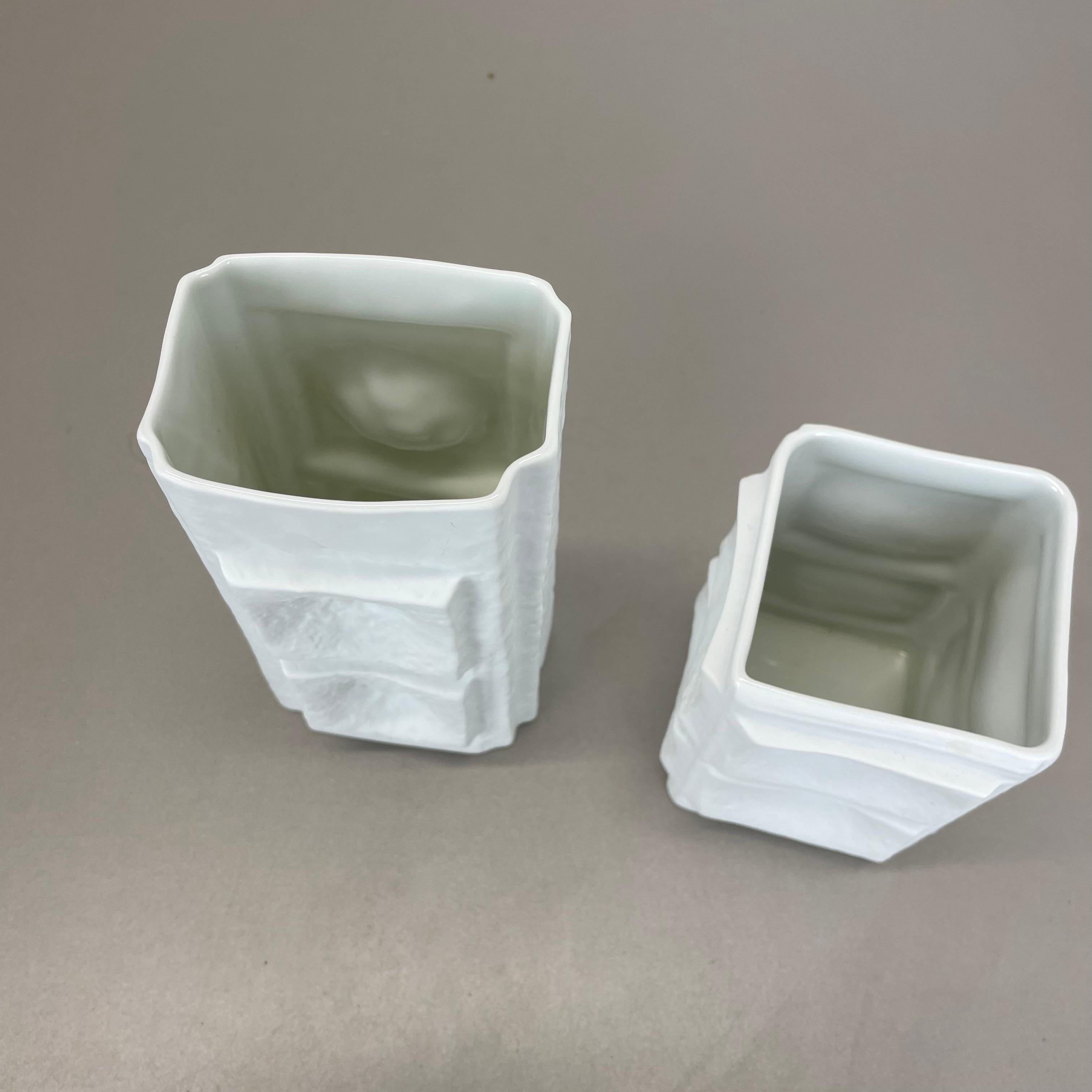 Set di 2 vasi Op Art originali degli anni '70 di Martin Freyer per Rosenthal, Germania, anni '70 in vendita 8