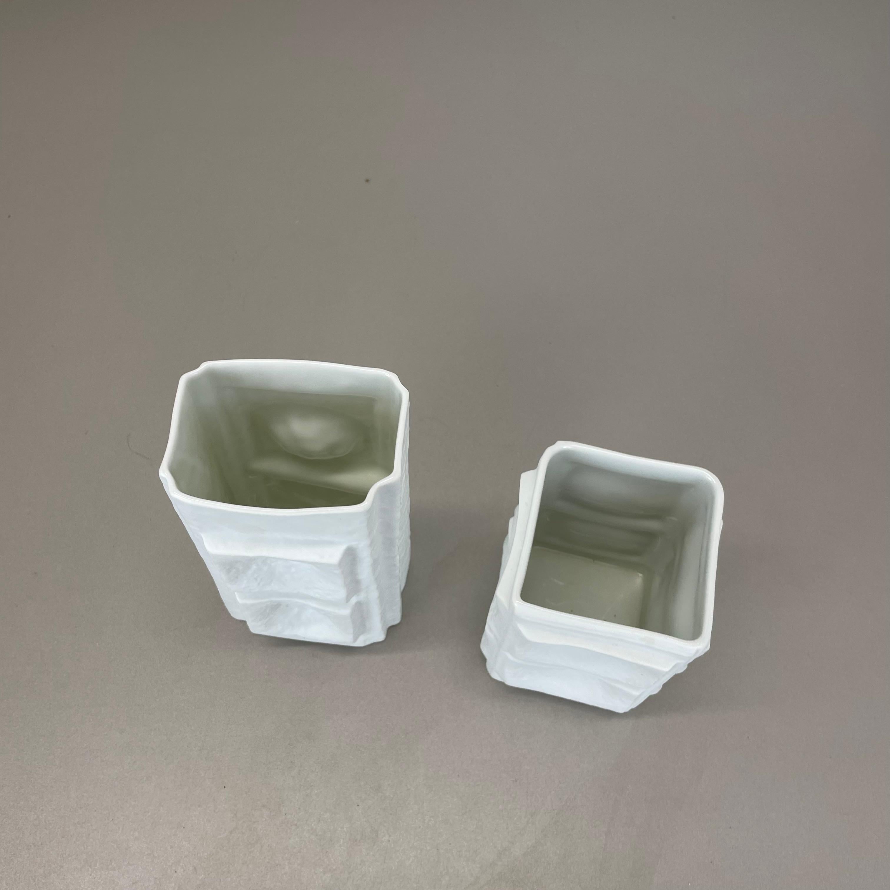 Set di 2 vasi Op Art originali degli anni '70 di Martin Freyer per Rosenthal, Germania, anni '70 in vendita 9
