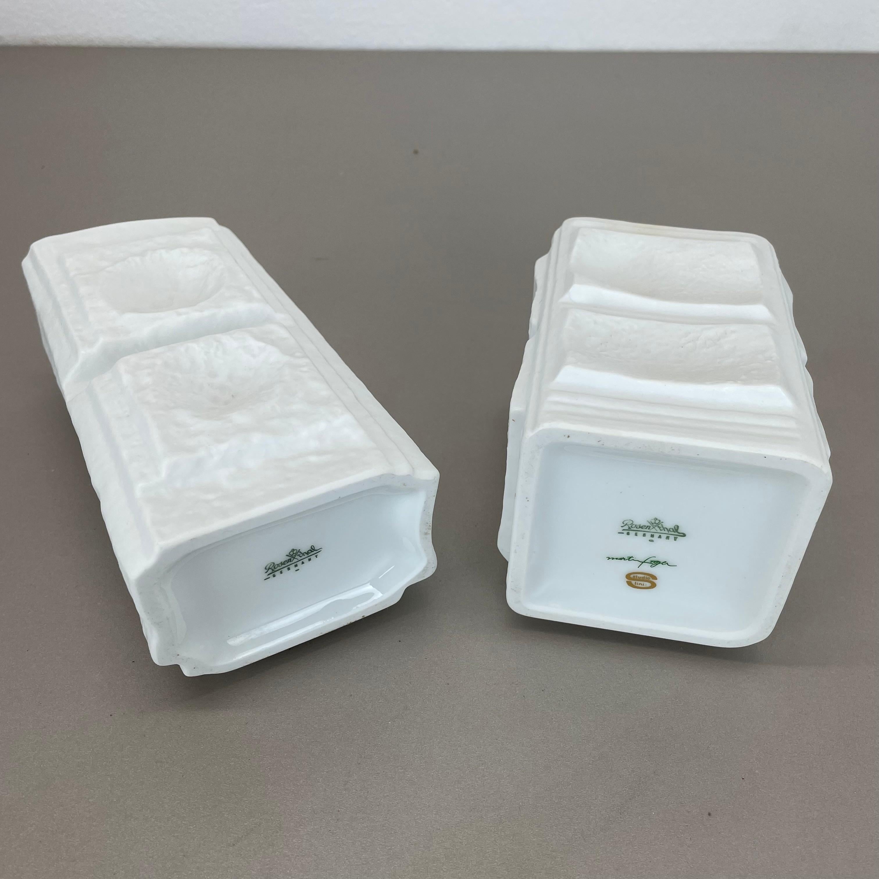 Set di 2 vasi Op Art originali degli anni '70 di Martin Freyer per Rosenthal, Germania, anni '70 in vendita 10