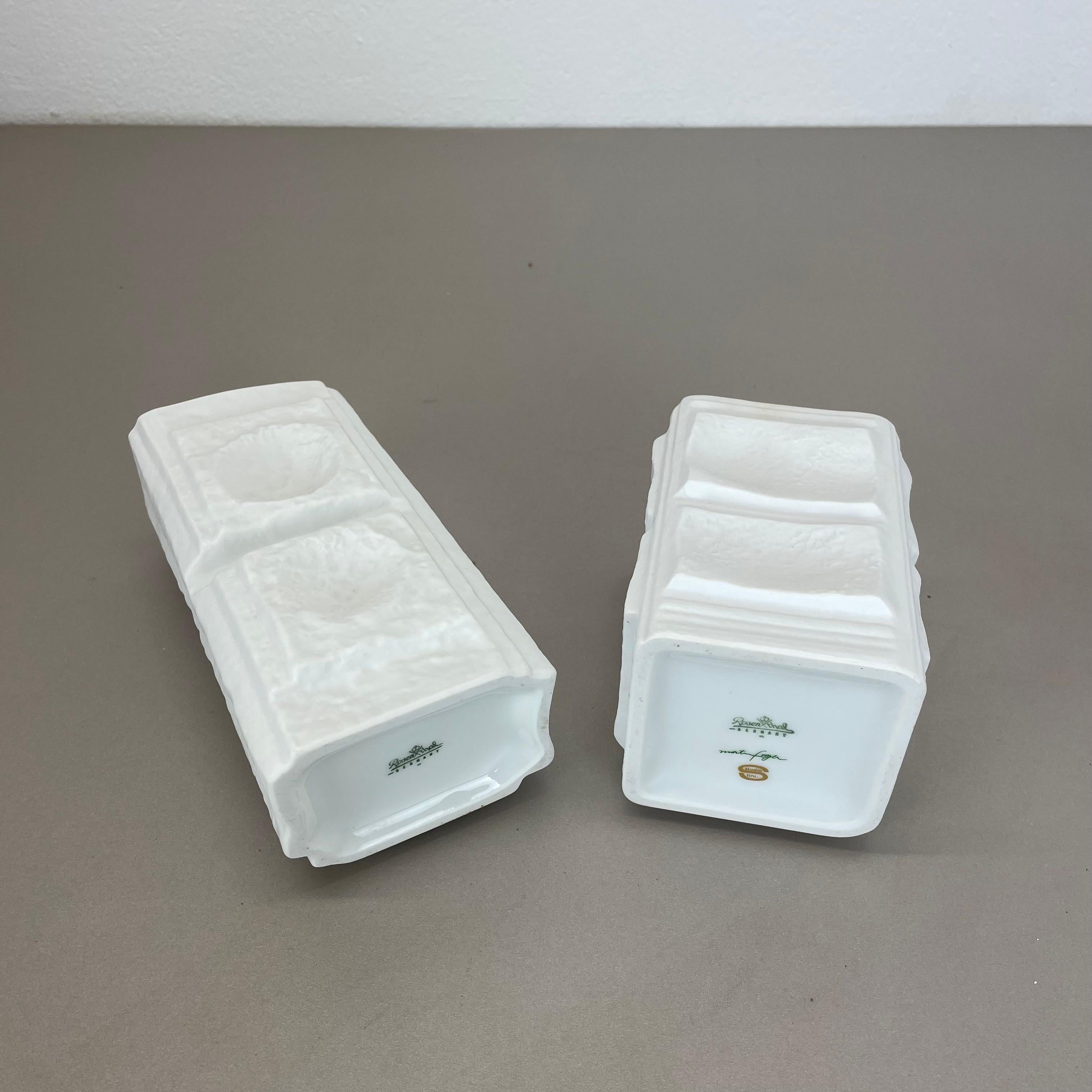 Set di 2 vasi Op Art originali degli anni '70 di Martin Freyer per Rosenthal, Germania, anni '70 in vendita 11