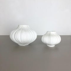 Set of 2 Original 70s Op Art Vase by Martin Freyer for Rosenthal, Germany 1970s