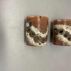 Set of 2 Original BRUTALIST Ceramic Wall Lights by TING Keramik, Denmark 1970s