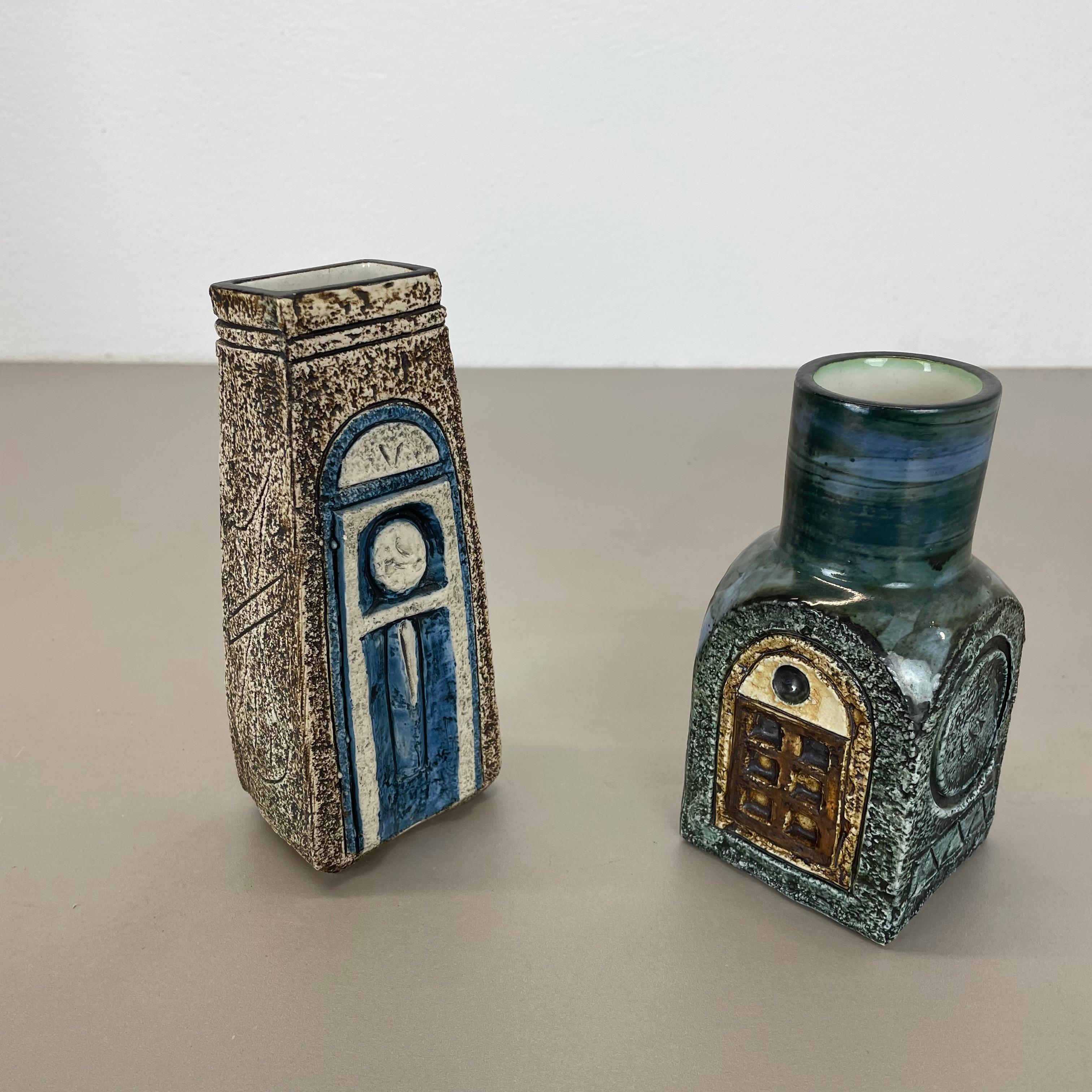 Set di 2 vasi originali Brutalist Op Art di TROIKA POTTERY, Inghilterra, anni '70 in vendita 6