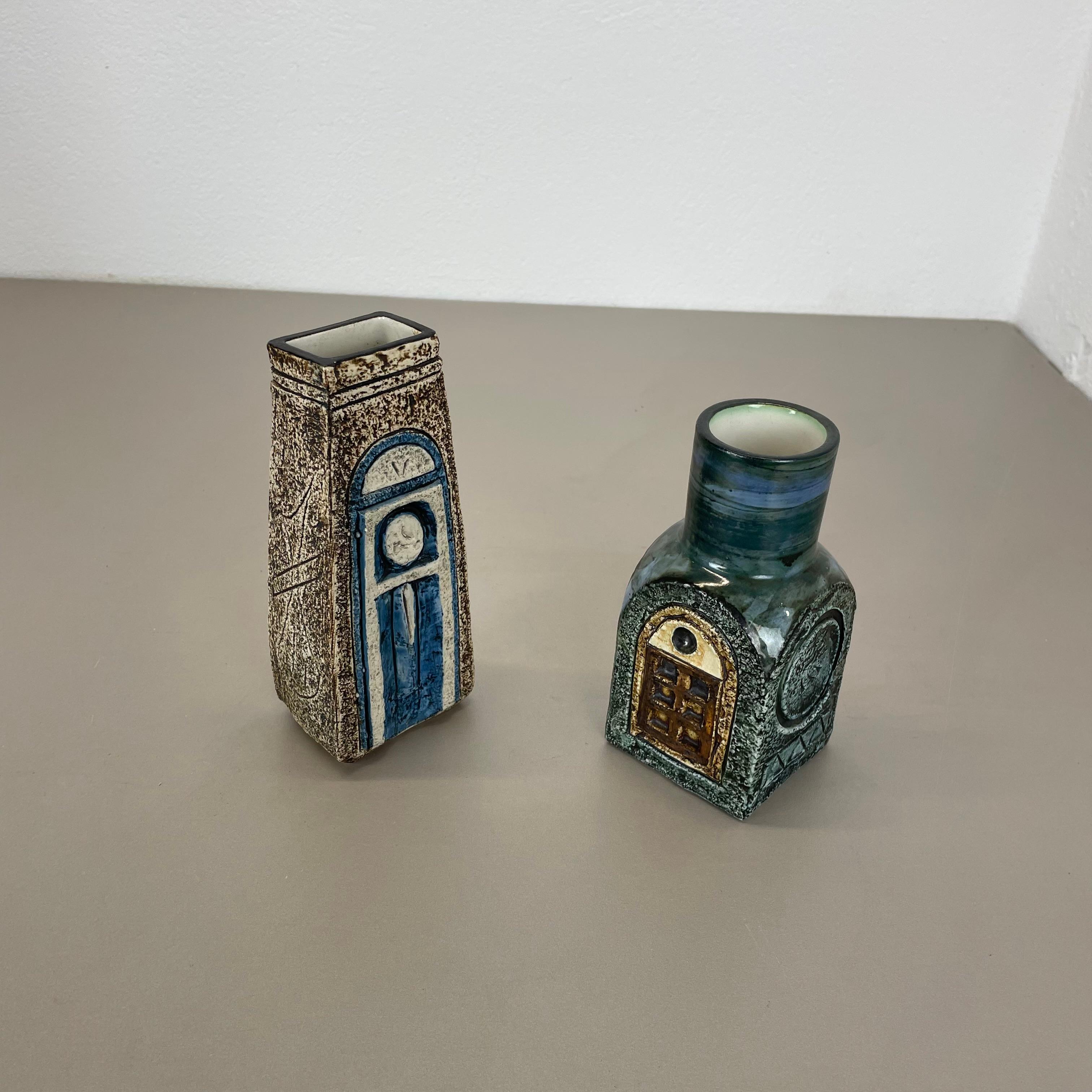 Set di 2 vasi originali Brutalist Op Art di TROIKA POTTERY, Inghilterra, anni '70 in vendita 7