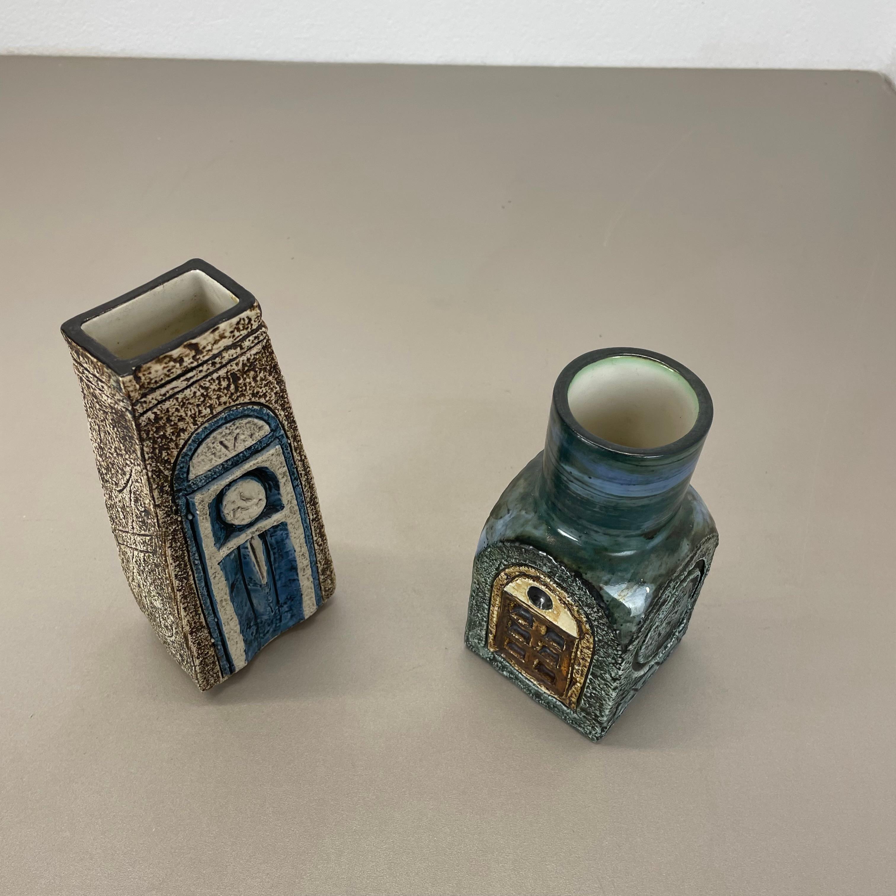 Set di 2 vasi originali Brutalist Op Art di TROIKA POTTERY, Inghilterra, anni '70 in vendita 8