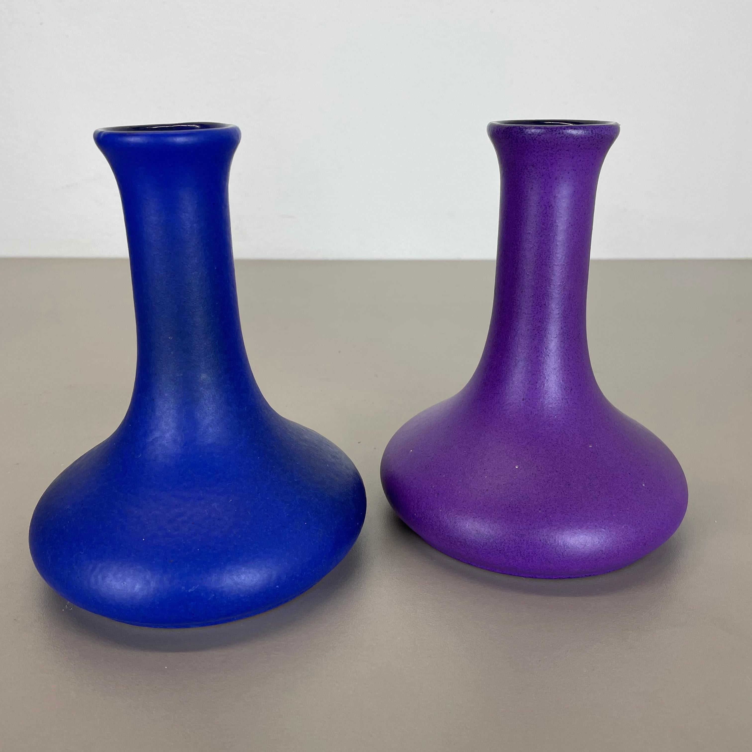 Set of 2 Original Ceramic Studio Pottery Vase by Marei Ceramics, Germany, 1970s For Sale 11
