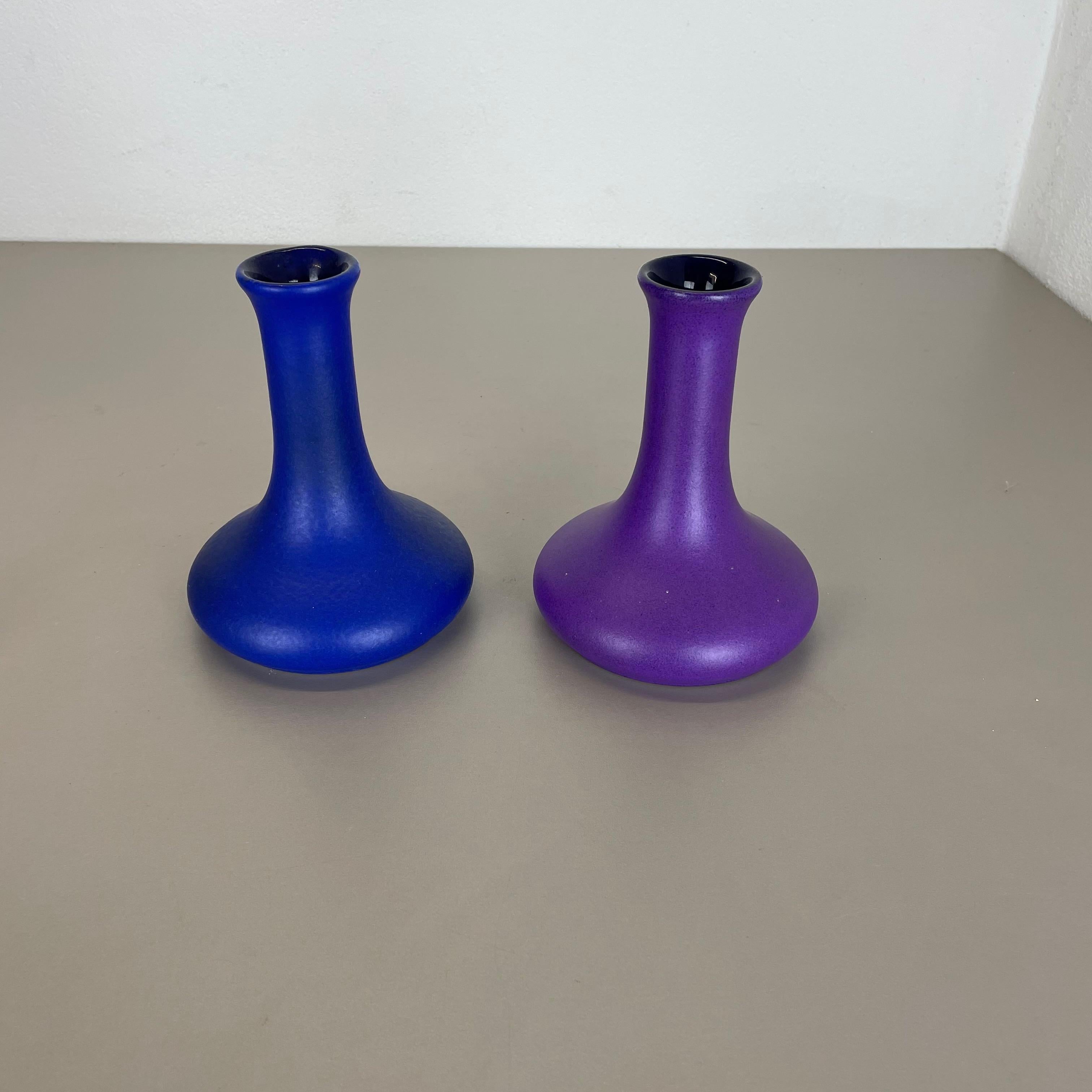 Mid-Century Modern Set of 2 Original Ceramic Studio Pottery Vase by Marei Ceramics, Germany, 1970s For Sale