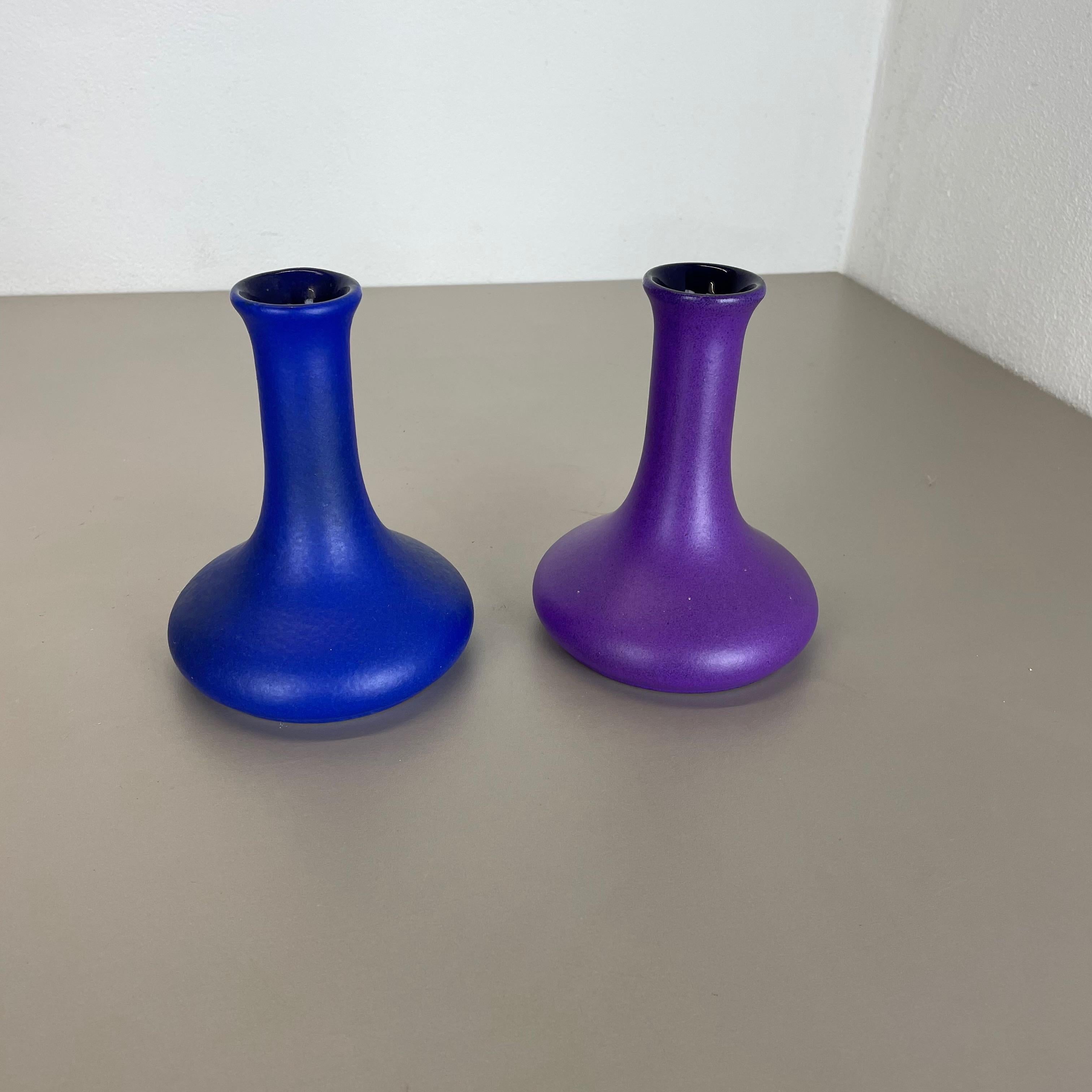 20th Century Set of 2 Original Ceramic Studio Pottery Vase by Marei Ceramics, Germany, 1970s For Sale