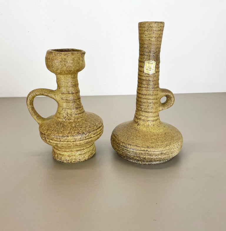 Set of 2 Original Ceramic Studio Pottery Vase by Vest Keramiek