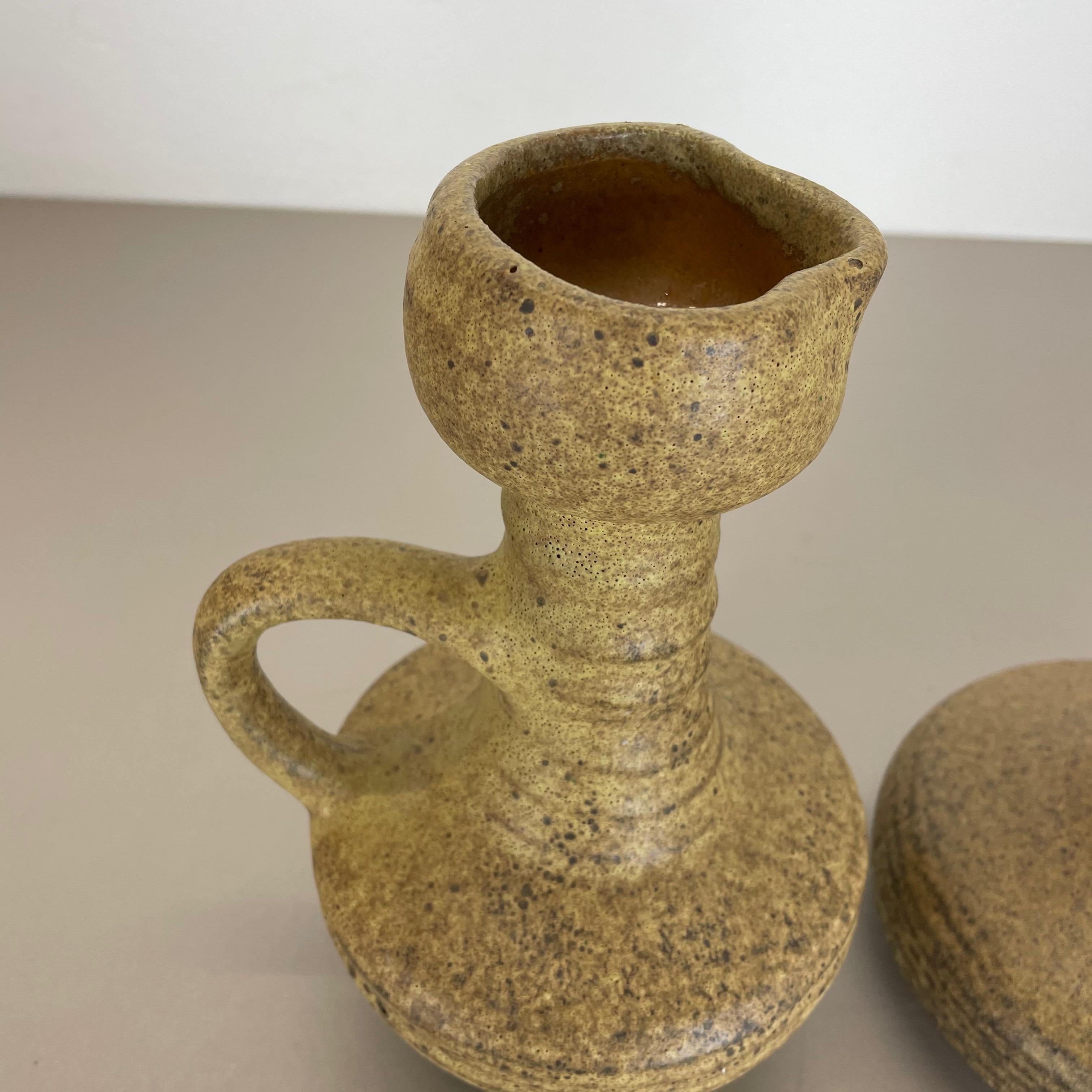 Set of 2 Original Ceramic Studio Pottery Vase by Vest Keramiek, Netherlands 1970 For Sale 1
