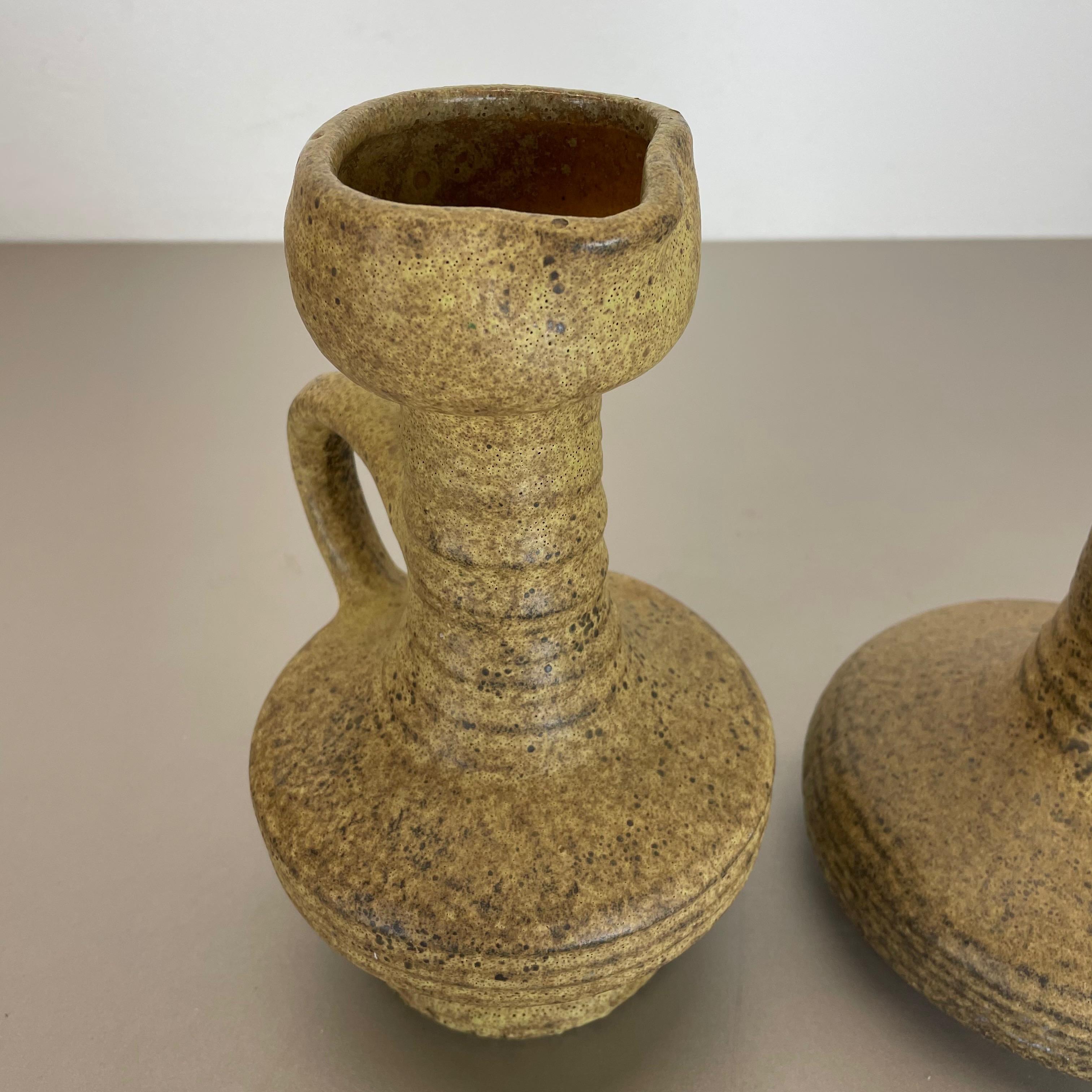 Set of 2 Original Ceramic Studio Pottery Vase by Vest Keramiek, Netherlands 1970 For Sale 3
