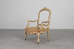 Set of 2 Original Early 19th Century Louis XV Armchairs in Carved Wood, France