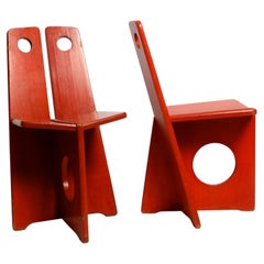 Set of 2 original Gilbert Marklund pine chairs for Furusnickarn AB Sweden 1970s
