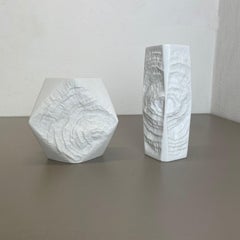 2er-Set Original OP Art Biskuit-Porzellanvasen von AK Kaiser, Deutschland, 1970er Jahre