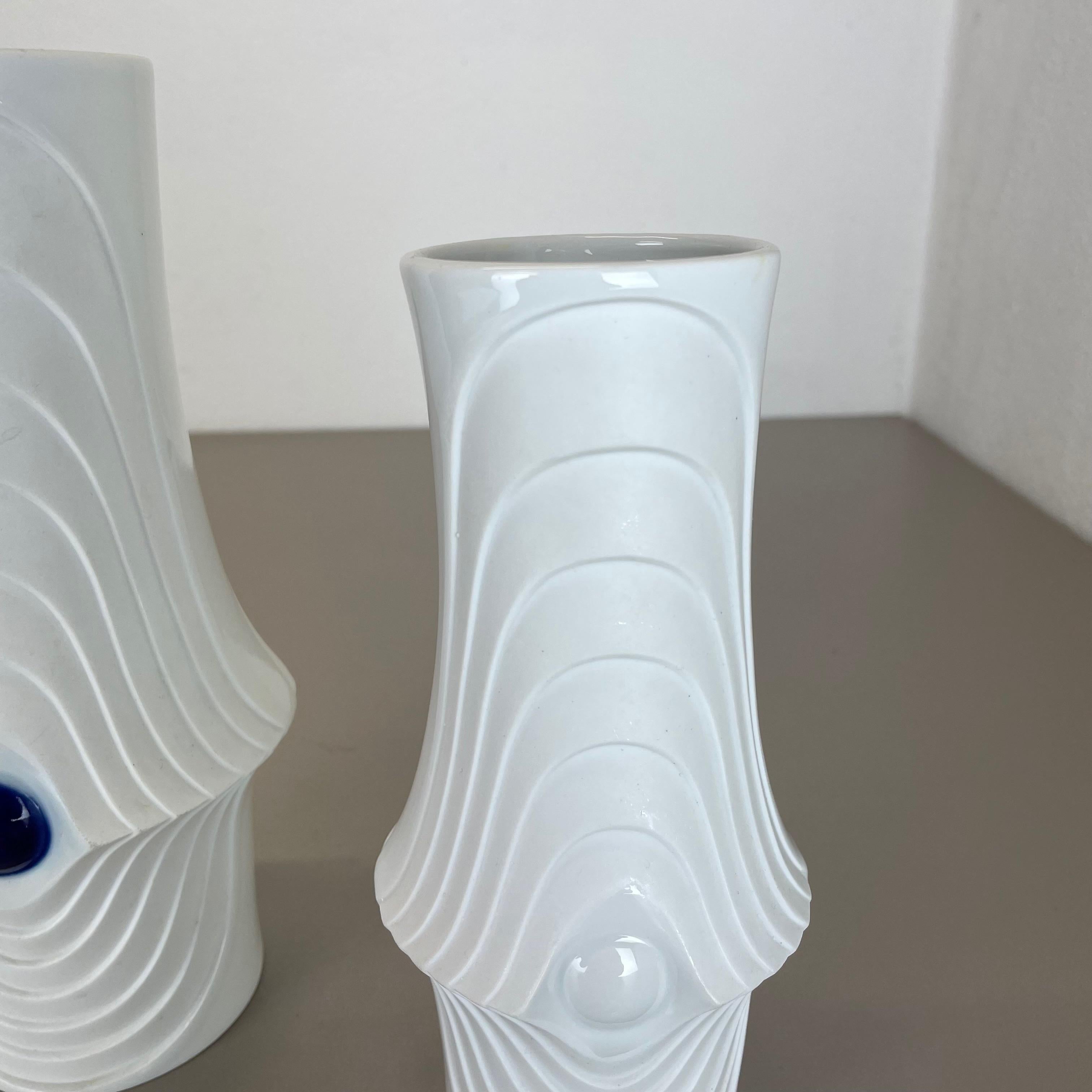 Set of 2 Original Porcelain Op Art Vase Made by Royal Bavaria KPM Germany, 1970s For Sale 4