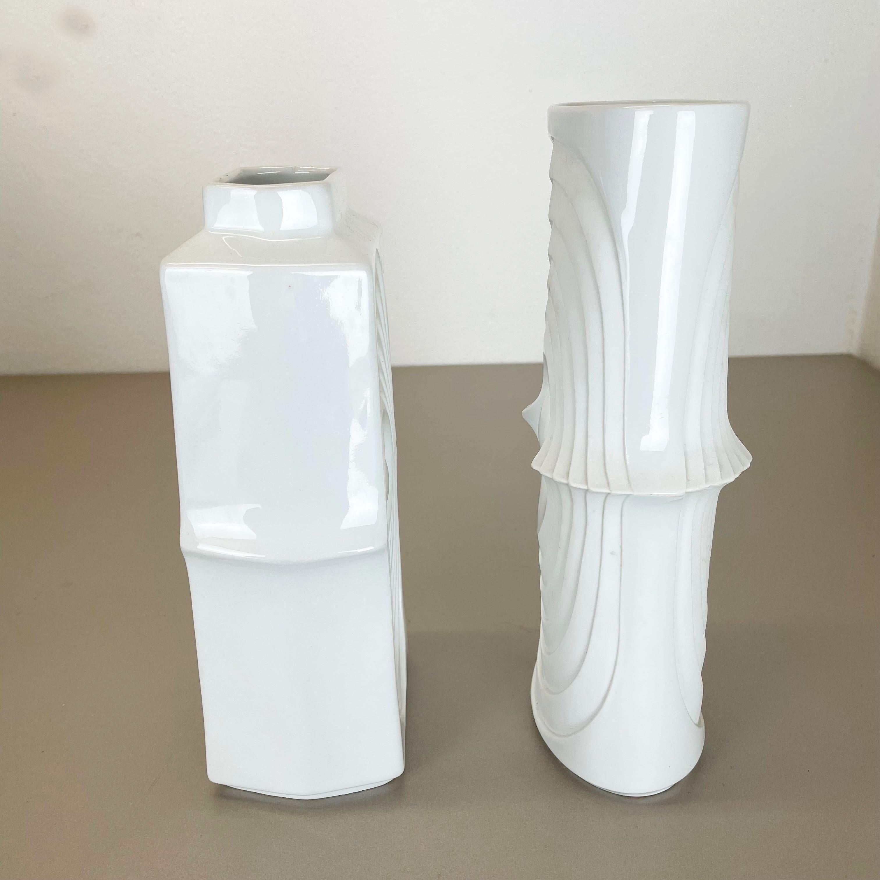 Set of 2 Original Porcelain OP Art Vase Made by Royal Bavaria KPM Germany, 1970s For Sale 6