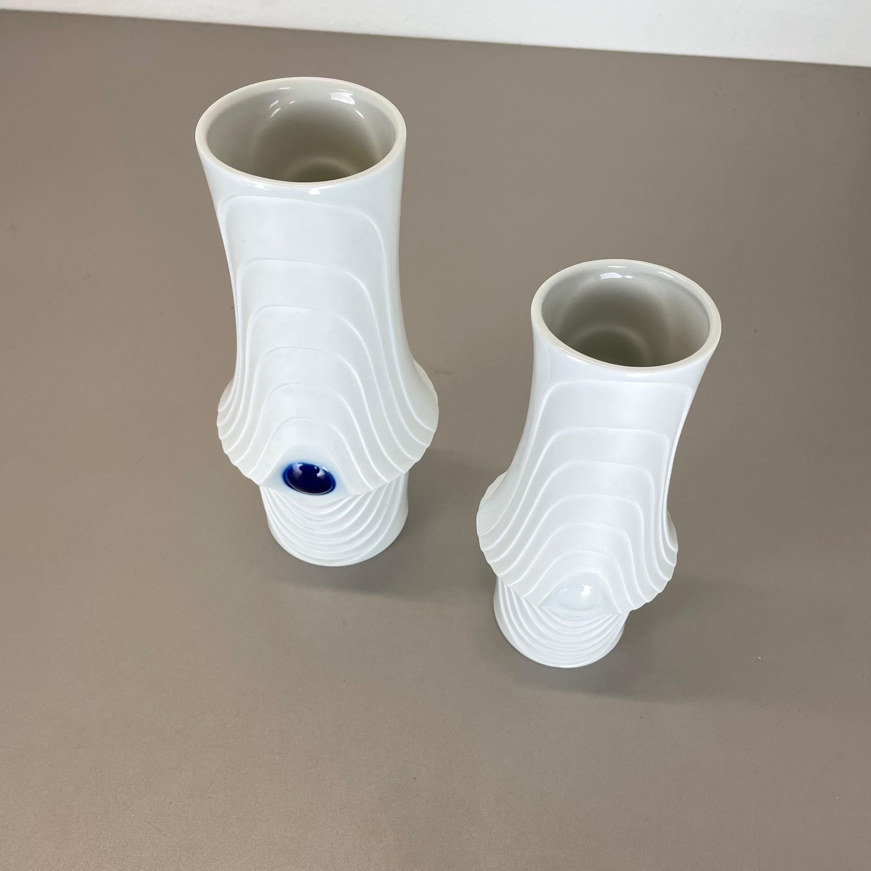 Set of 2 Original Porcelain Op Art Vase Made by Royal Bavaria KPM Germany, 1970s For Sale 5