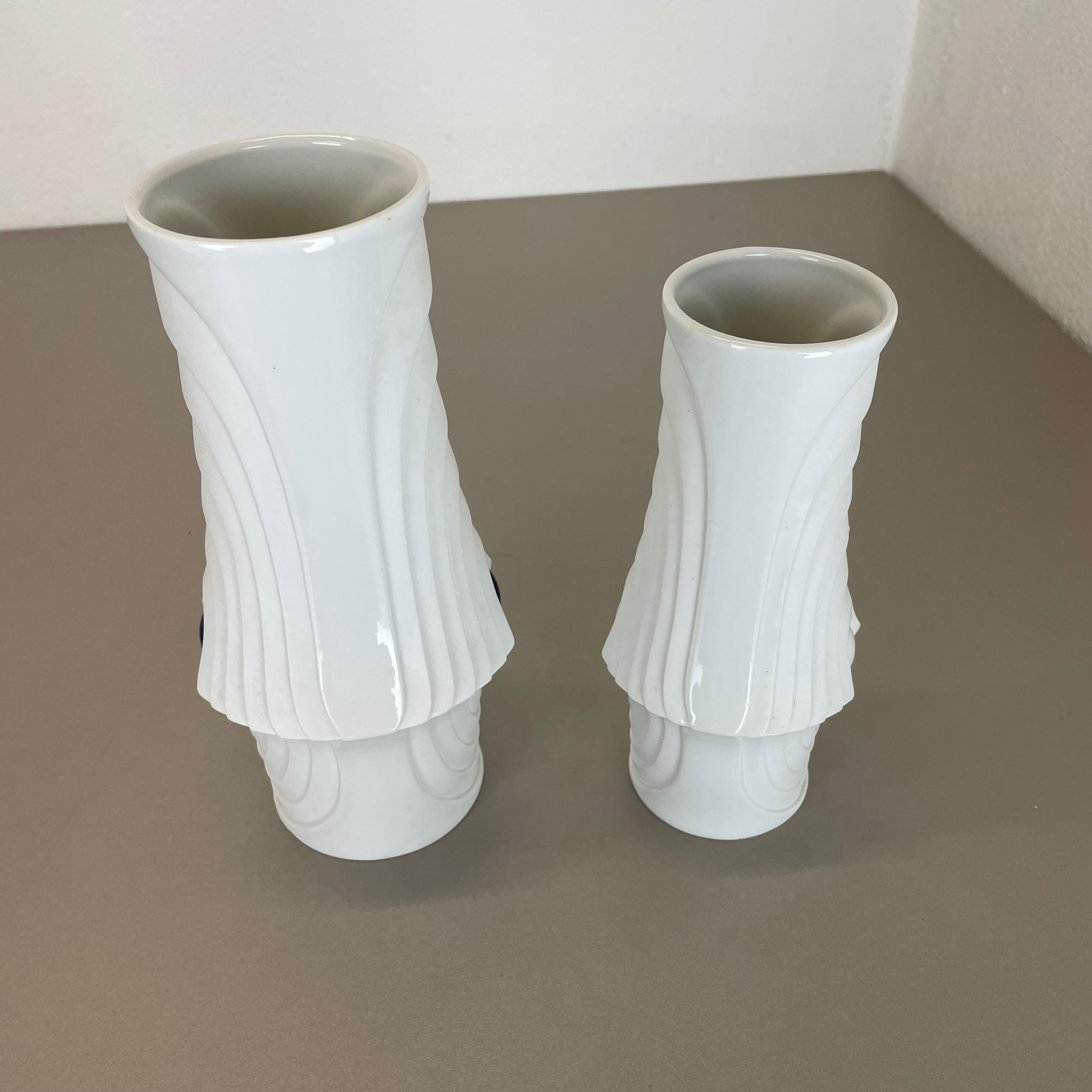 Set of 2 Original Porcelain Op Art Vase Made by Royal Bavaria KPM Germany, 1970s For Sale 7