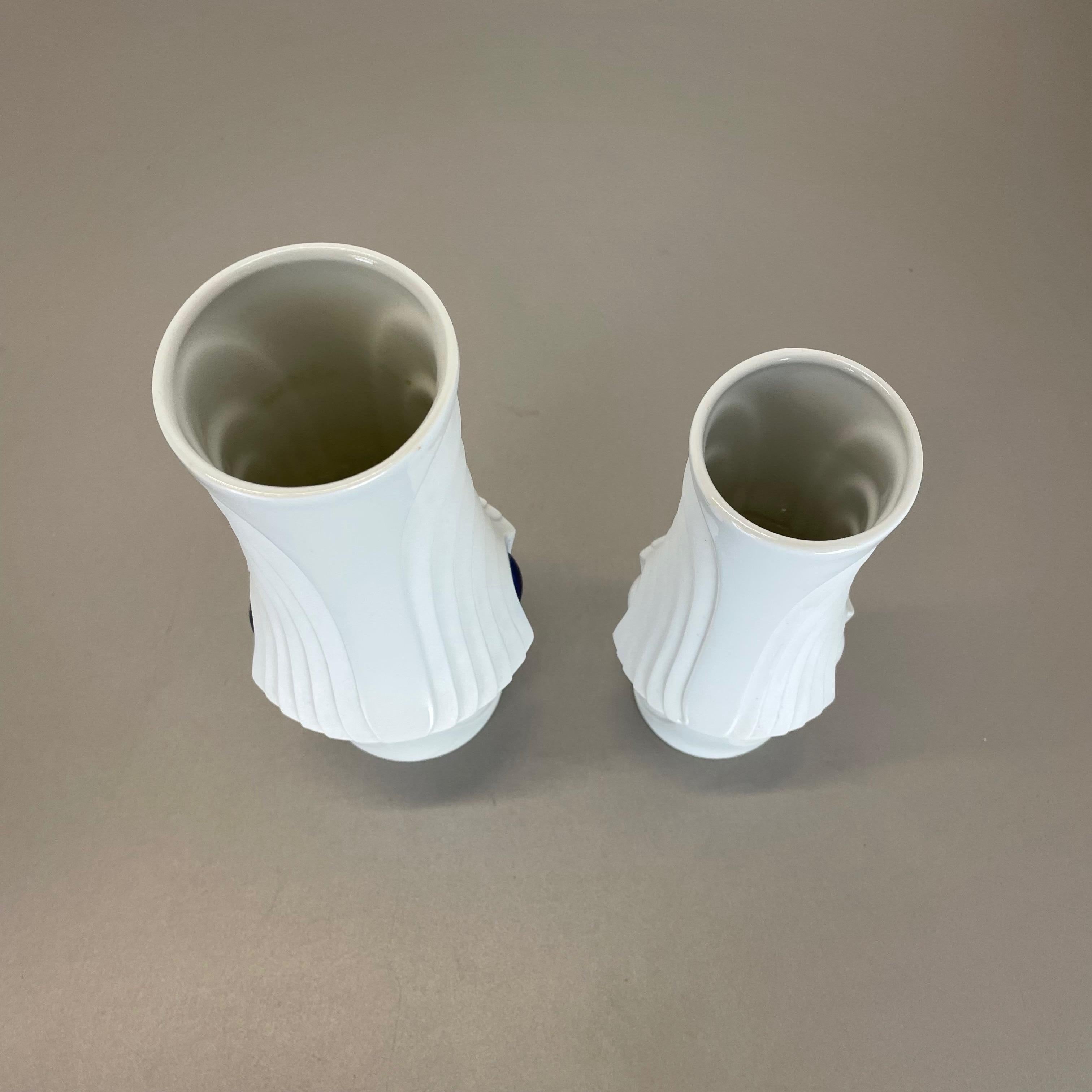 Set of 2 Original Porcelain Op Art Vase Made by Royal Bavaria KPM Germany, 1970s For Sale 8