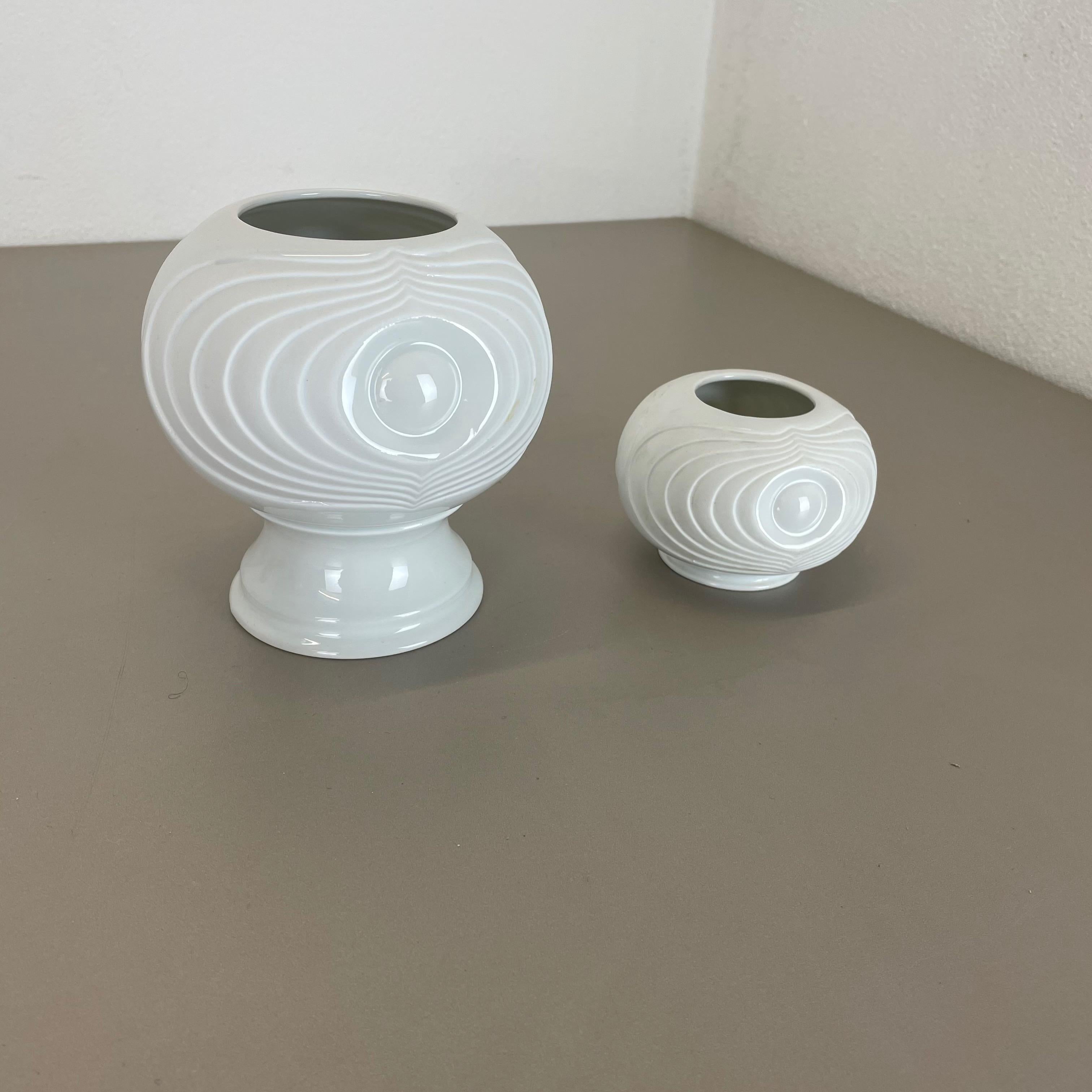 Set of 2 Original Porcelain OP Art Vase Made by Royal Bavaria KPM Germany, 1970s In Good Condition For Sale In Kirchlengern, DE