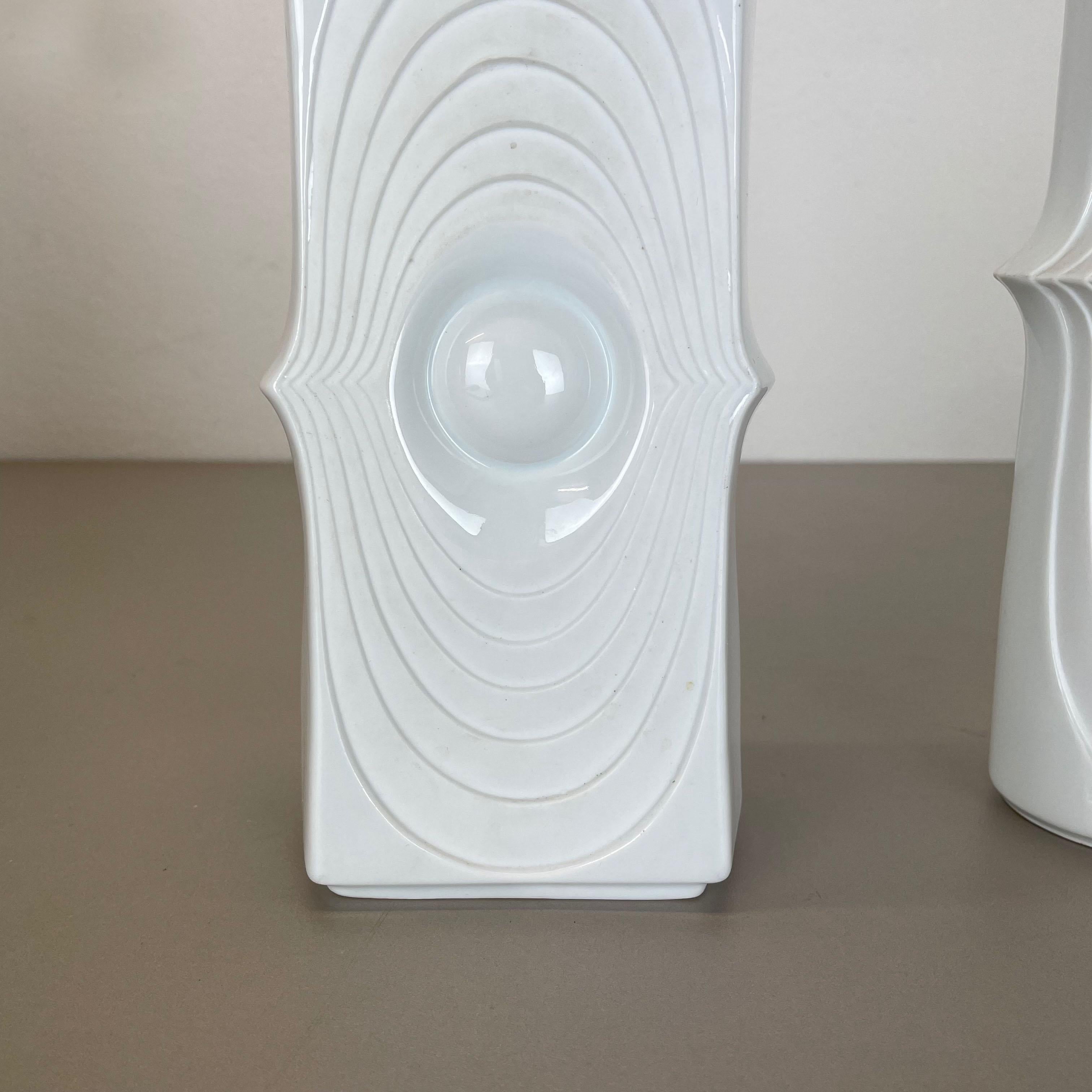 Set of 2 Original Porcelain OP Art Vase Made by Royal Bavaria KPM Germany, 1970s In Good Condition For Sale In Kirchlengern, DE
