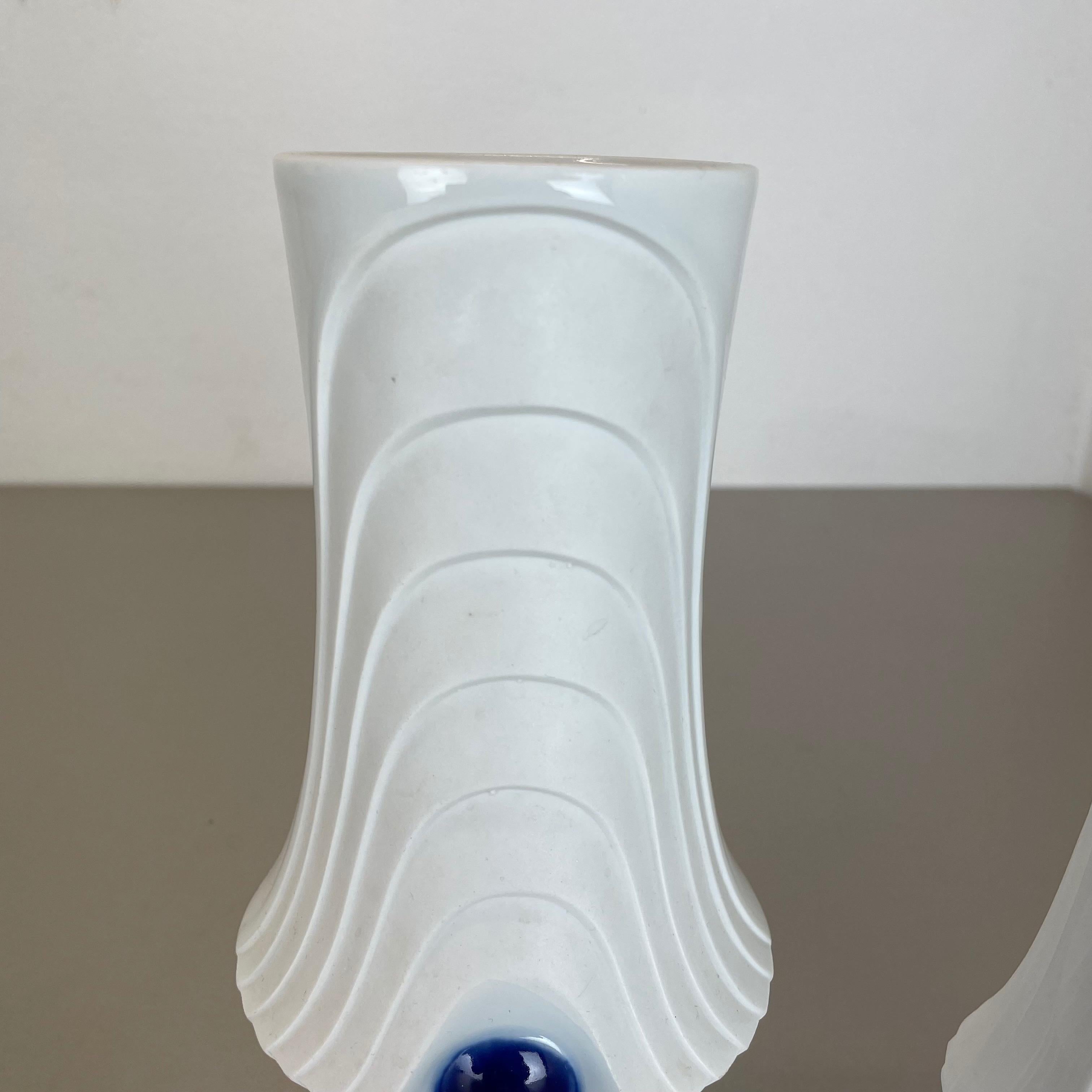 Set of 2 Original Porcelain Op Art Vase Made by Royal Bavaria KPM Germany, 1970s For Sale 1