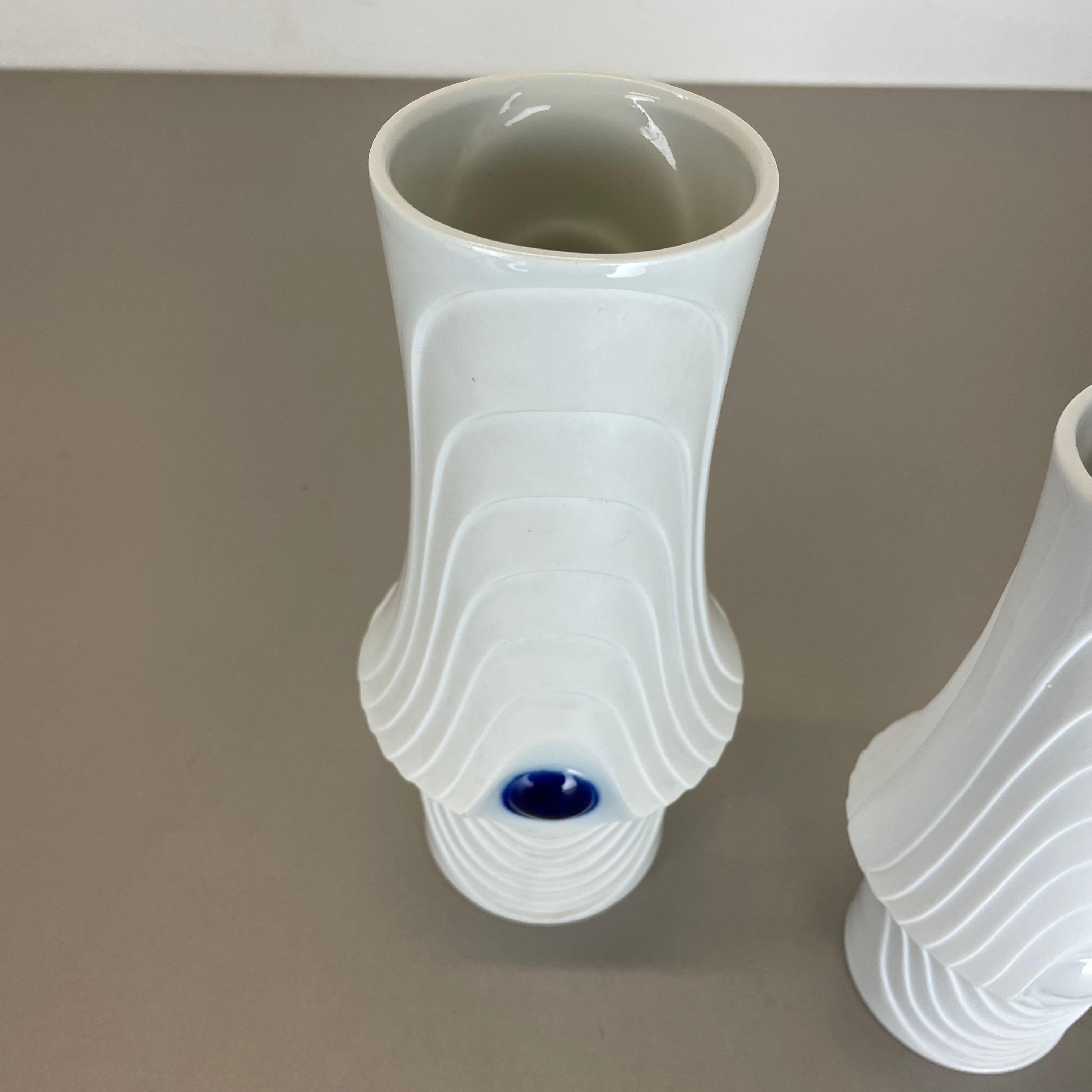 Set of 2 Original Porcelain Op Art Vase Made by Royal Bavaria KPM Germany, 1970s For Sale 2
