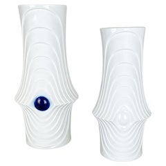 Used Set of 2 Original Porcelain Op Art Vase Made by Royal Bavaria KPM Germany, 1970s